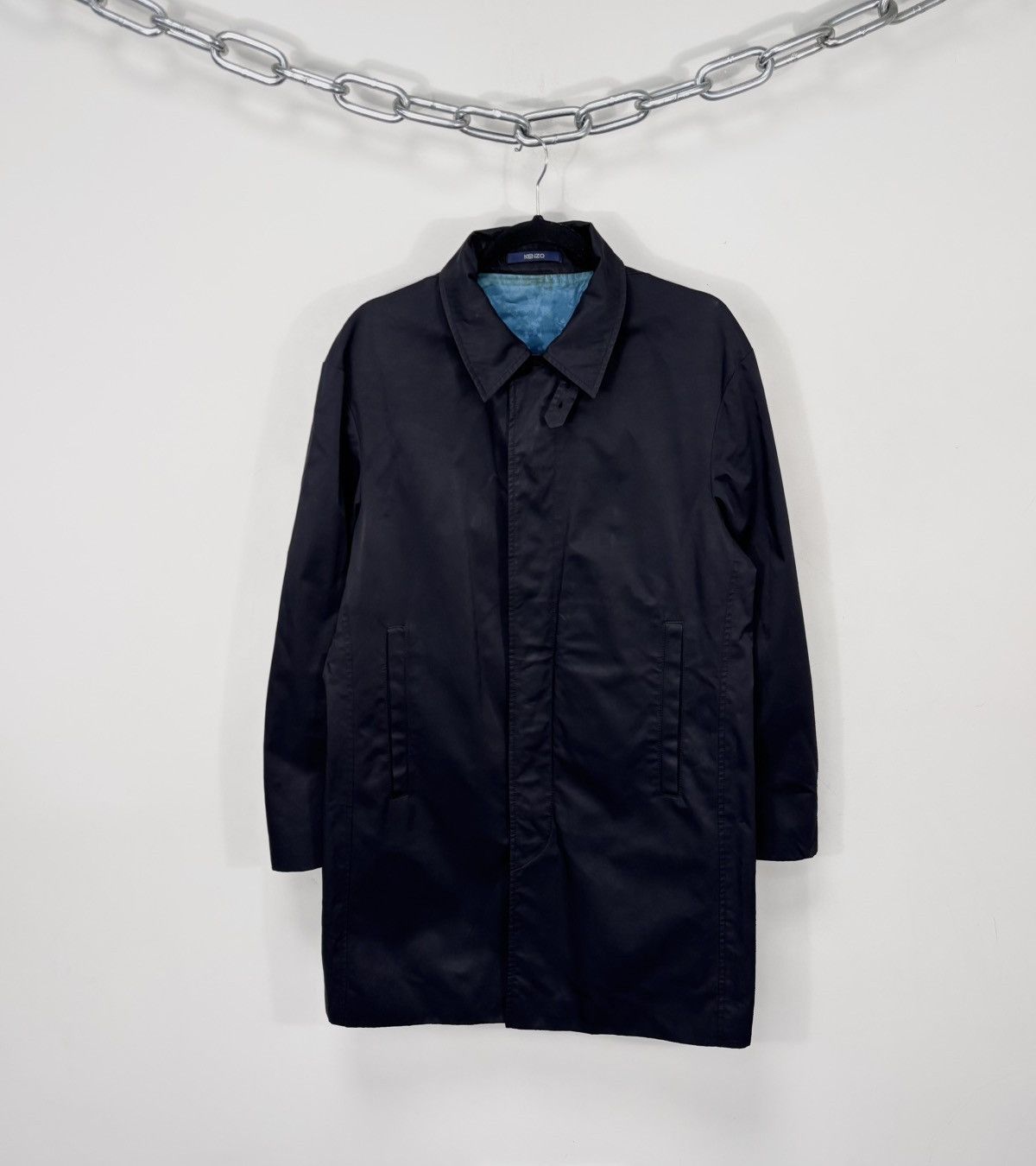 Kenzo Kenzo Homme Men’s Black Cotton Nylon Blend Trench Coat Size US M / EU 48-50 / 2 - 1 Thumbnail