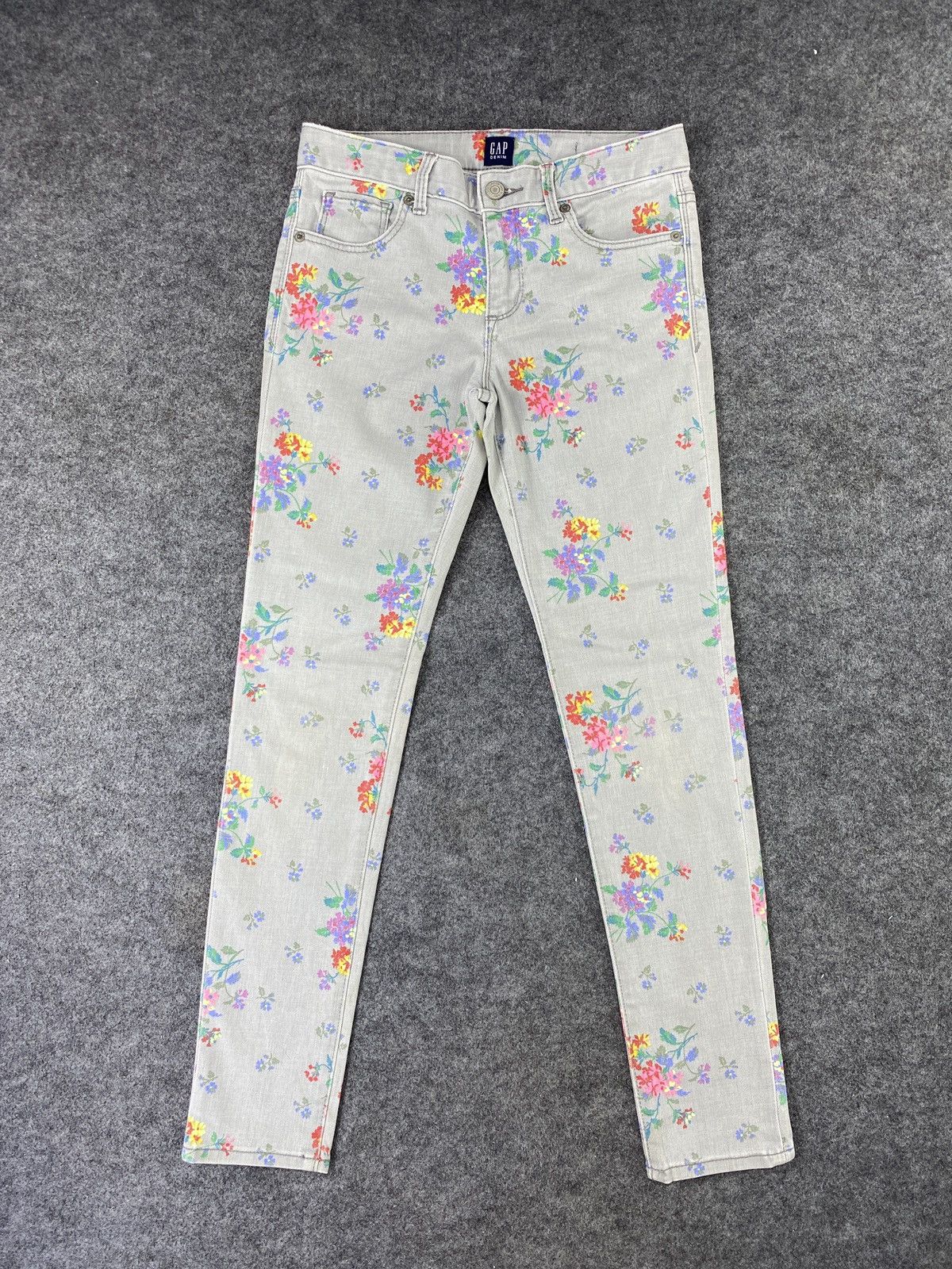 Gap × Jean GAP FLORAL SKINNY JEANS - J1082 Size 27" / US 4 / IT 40 - 1 Thumbnail