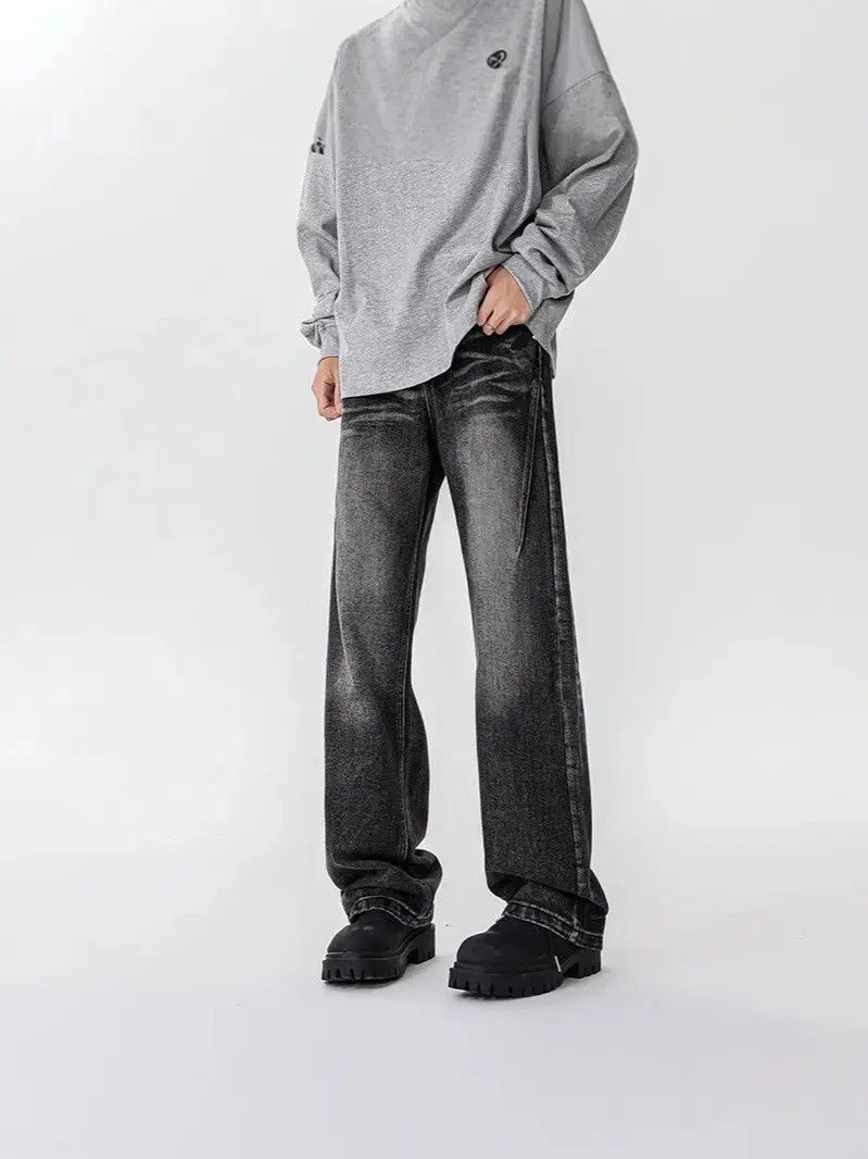 Japanese Brand Retro loose wide leg straight leg jeans Size US 32 / EU 48 - 2 Thumbnail