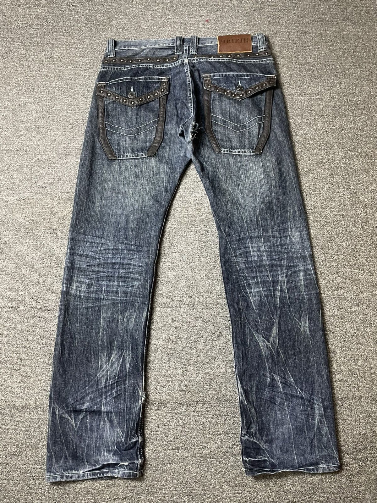 Japanese Brand × Vintage Vintage ORIRIN Brand Distressed Punk Jeans (112) Size US 35 - 13 Thumbnail