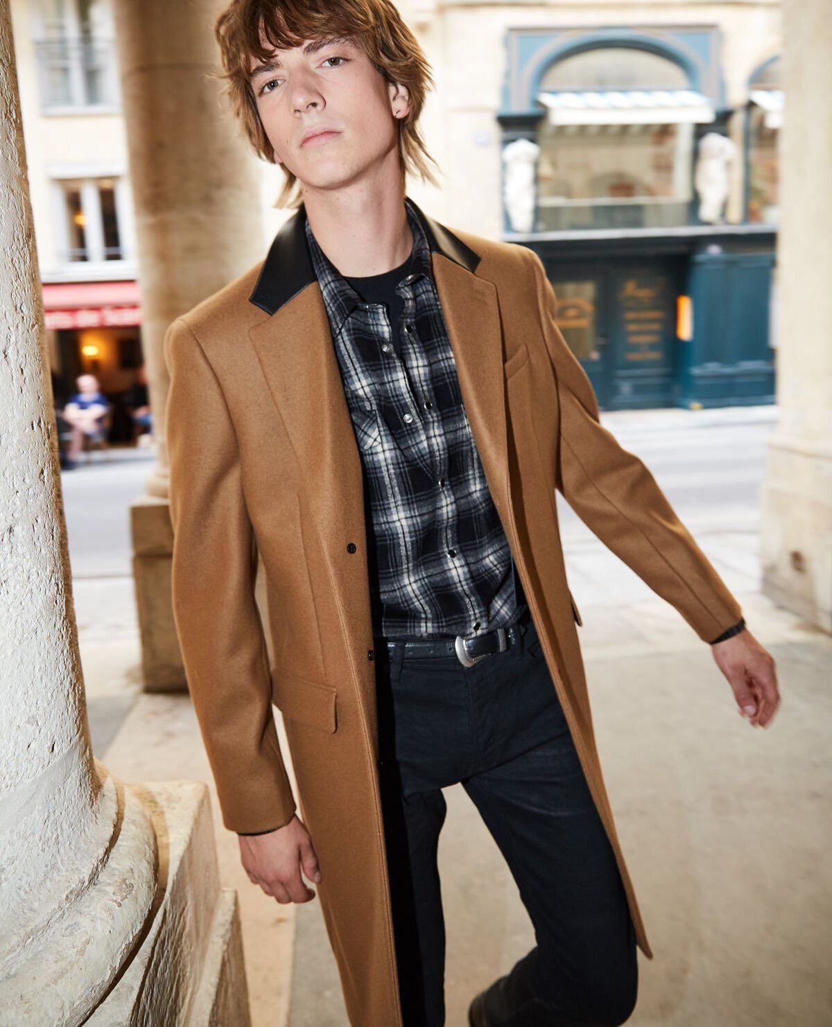 The Kooples THE KOOPLES Leather Collar Camel Wool Coat Size US L / EU 52-54 / 3 - 6 Thumbnail