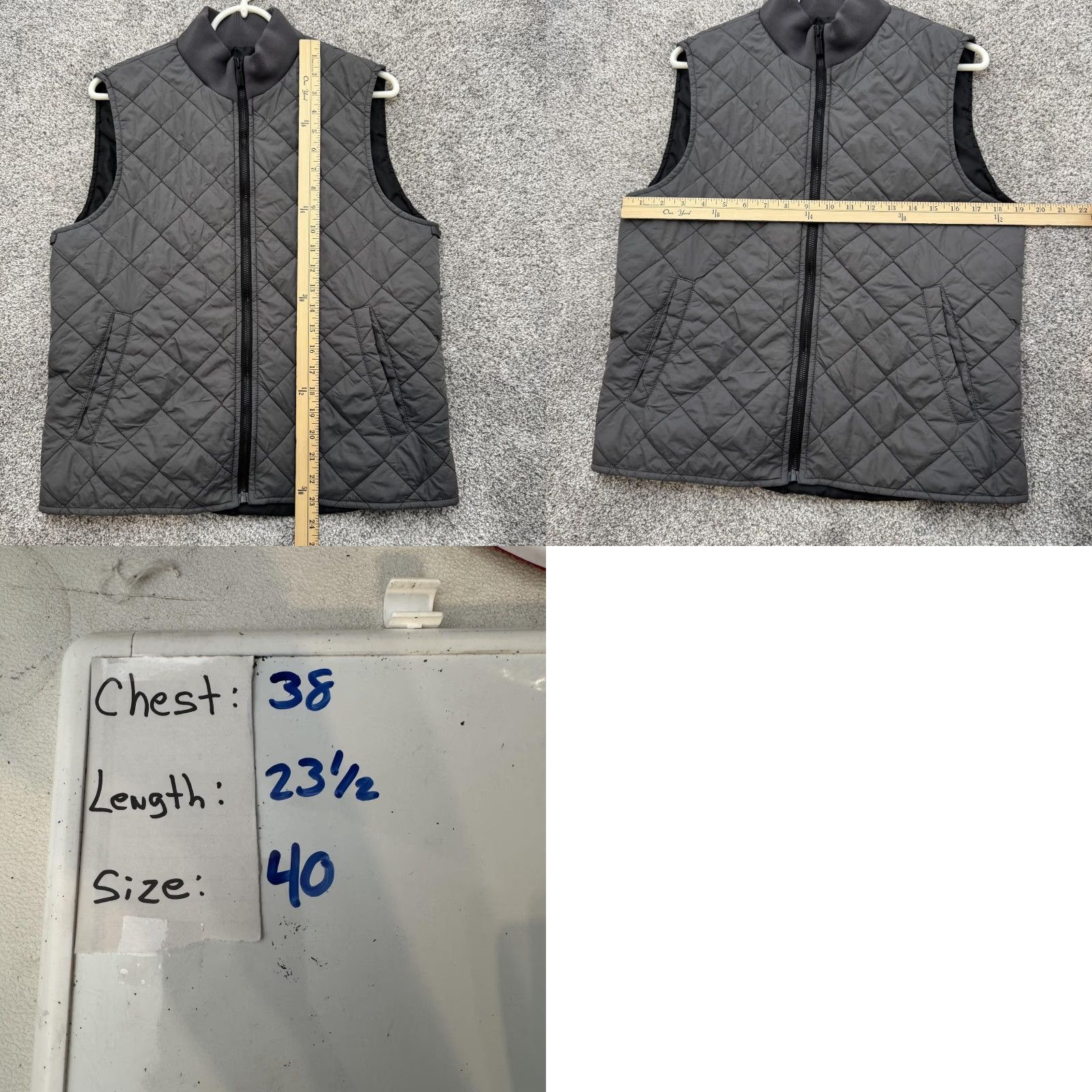 Zara Zara Man Quilted Vest Mens Size 40 Gray Sleeveless Full Zip Lightweight Jacket Size US XXS / EU 40 - 8 Thumbnail
