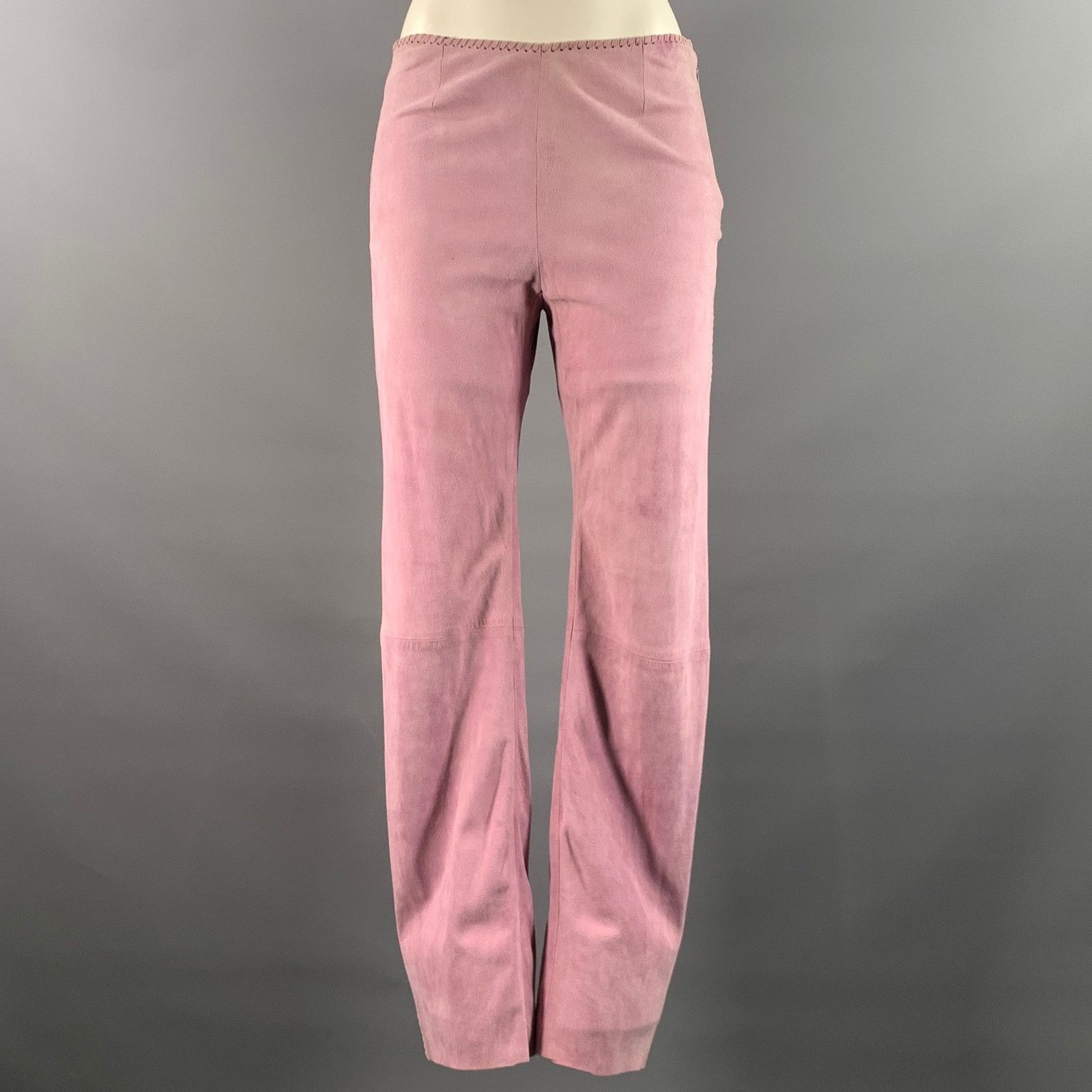 Celine CELINE Size 4 Purple Lavender Leather Suede Pants Size US 28 / EU 44 - 1 Thumbnail