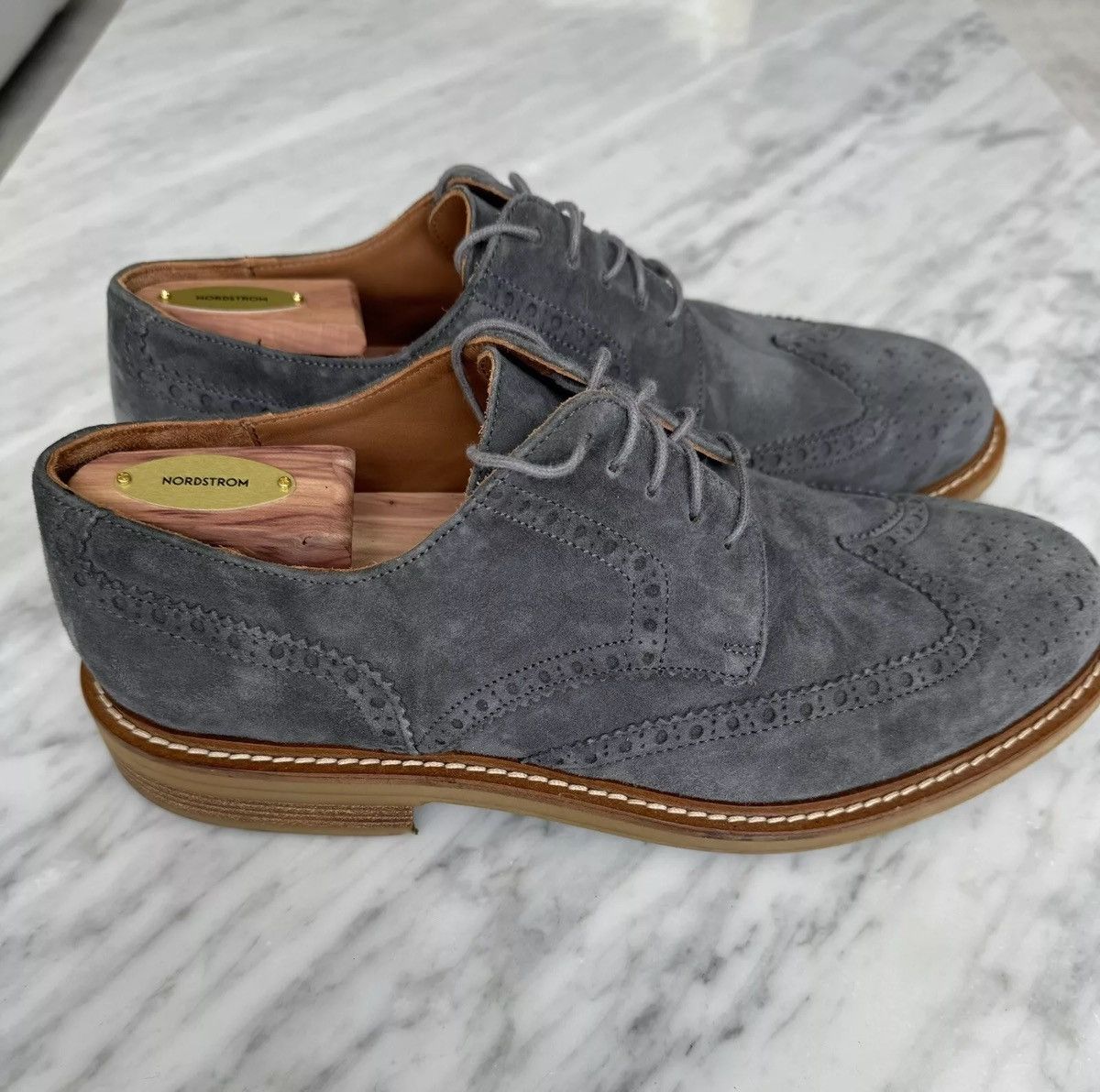 Thomas Dean Thomas Dean Suede Wingtips - Made In Italy - Size 10 / 43 Size US 10 / EU 43 - 3 Thumbnail