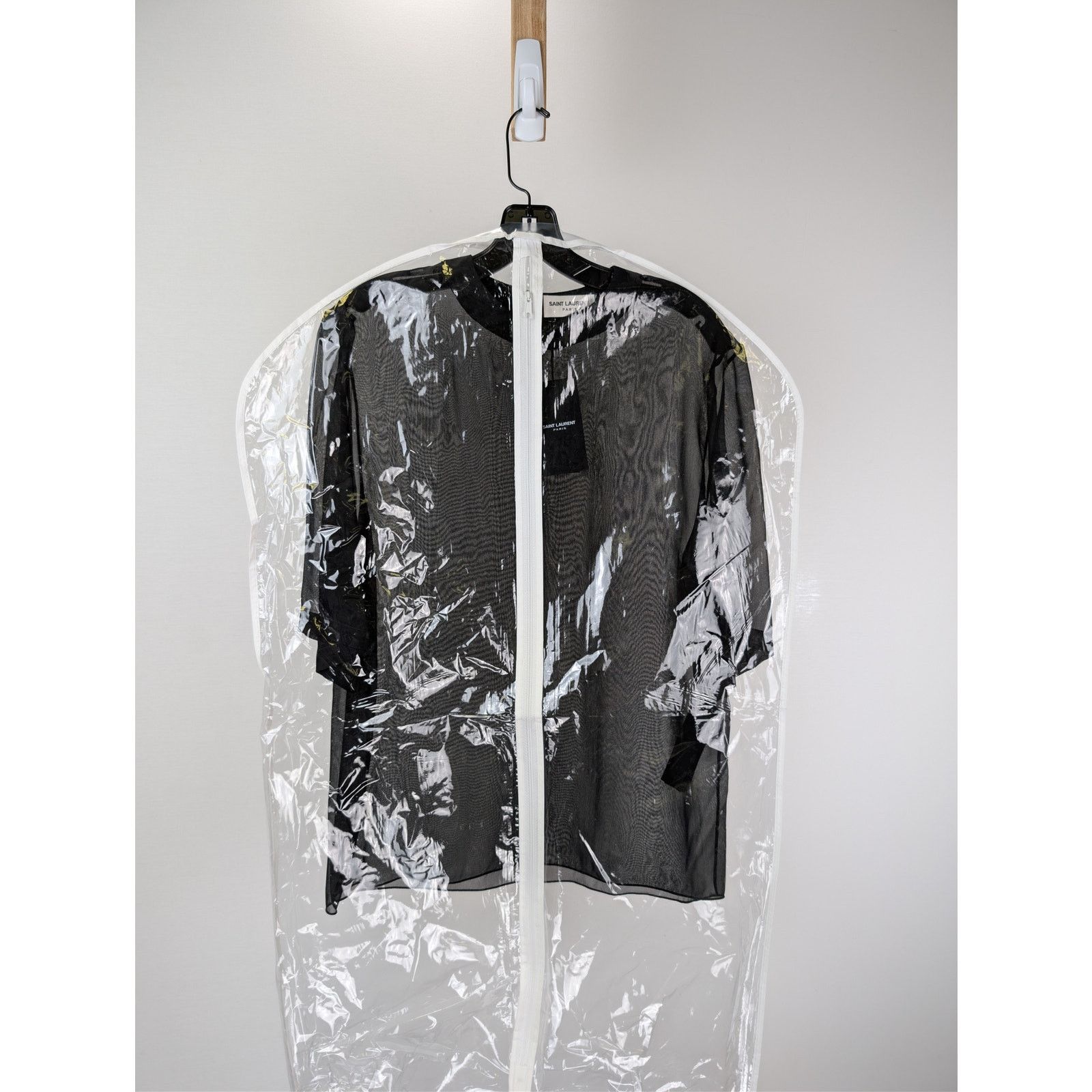 Saint Laurent Paris o1rshd1 Blouse Manches Courtes Drape T-Shirt in Black Size US M / EU 48-50 / 2 - 22 Thumbnail