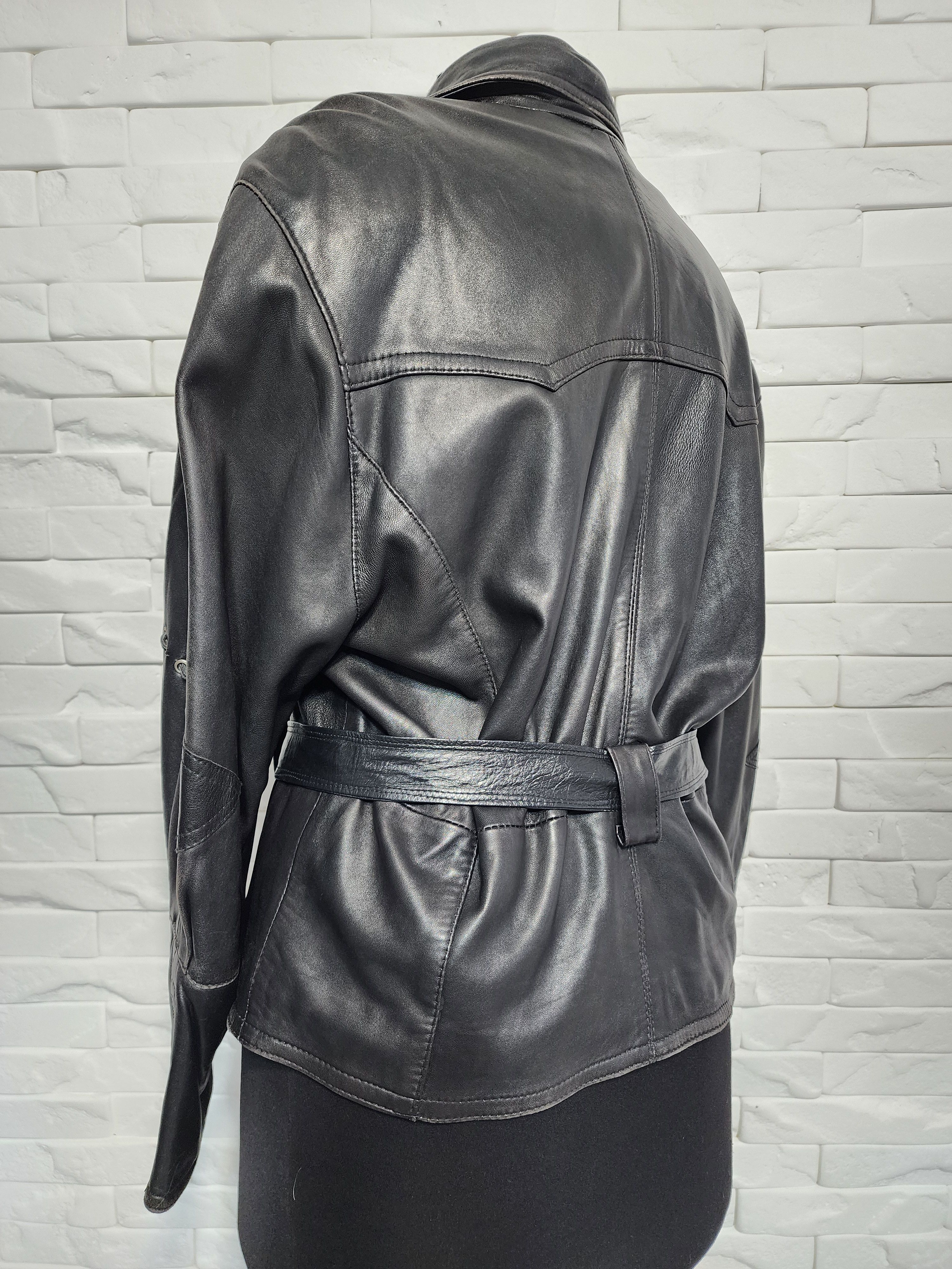 Other Women's Leather Biker Jacket: Tough Moto Rocker Outfit Size XL / US 12-14 / IT 48-50 - 6 Thumbnail
