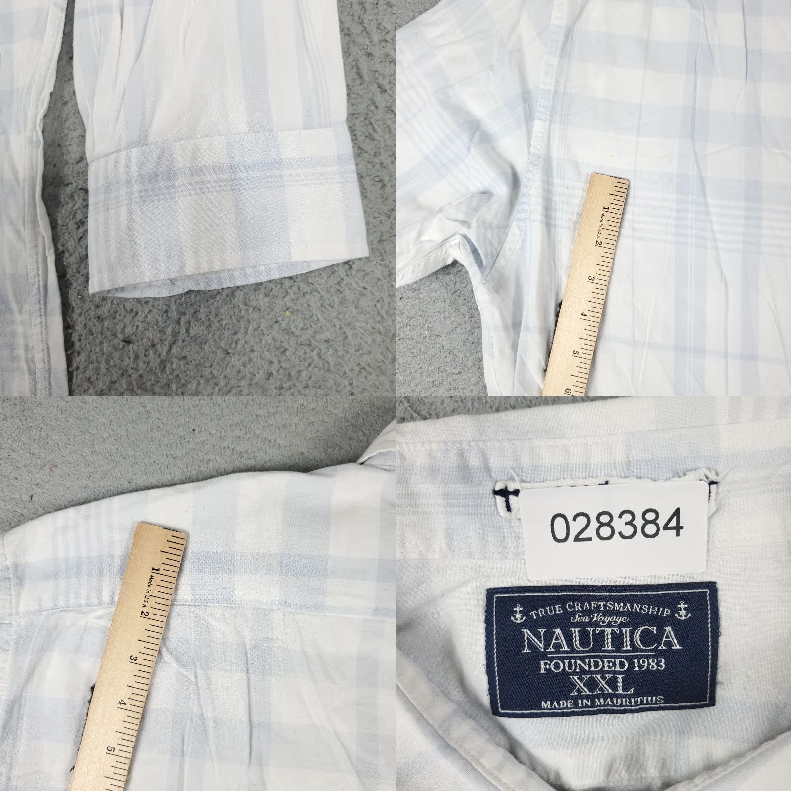 Nautica VINTAGE Nautica Shirt Mens Size 2XL Long Sleeve Plaid Button-Up Collared Cotton Blue White Casual Size US XXL / EU 58 / 5 - 8 Thumbnail