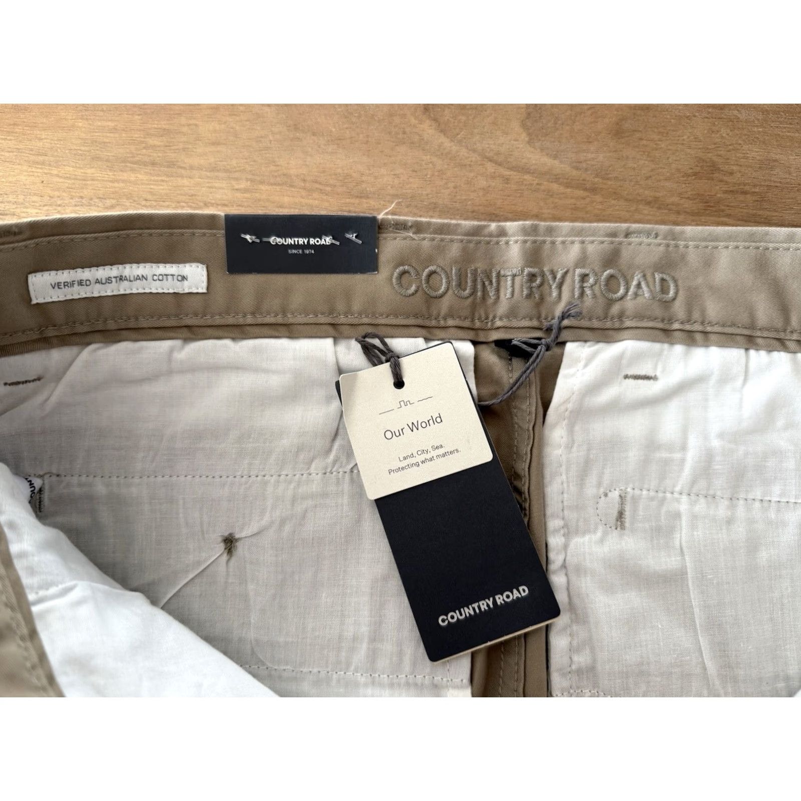 Country Road Country Road Chino Pants Mens 30 Slim Beige 32x32 Flat Front 5-Pocket Office Casual Formal Business Wear Slim Stretch Cotton Elastane Invoice: N/A Size US 30 / EU 46 - 3 Thumbnail