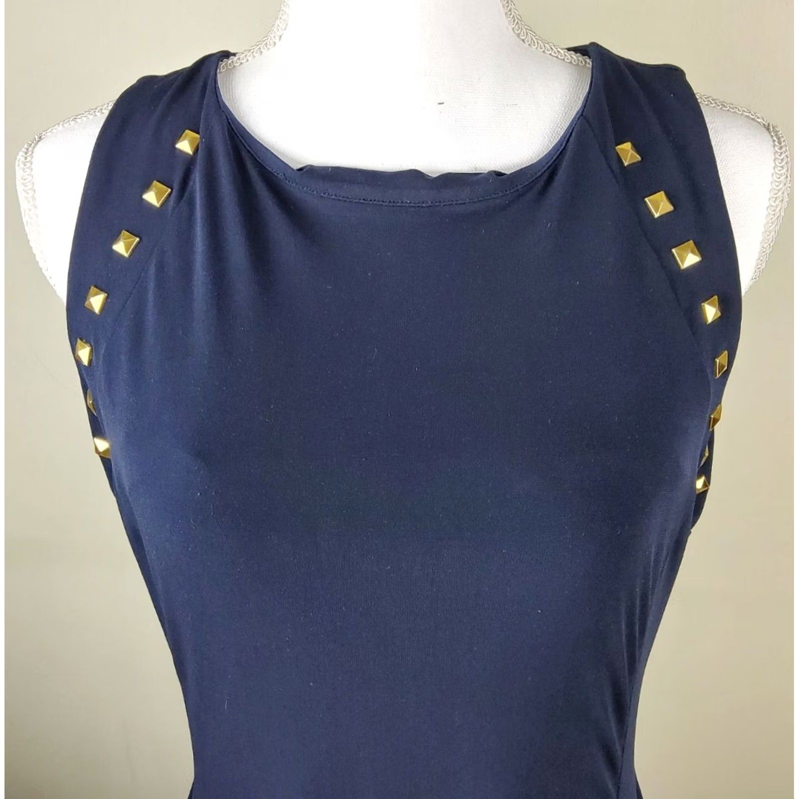 Michael Kors Michael Kors Women’s Studded Sleeveless Dress Navy Size L Size L / US 10 / IT 46 - 3 Thumbnail