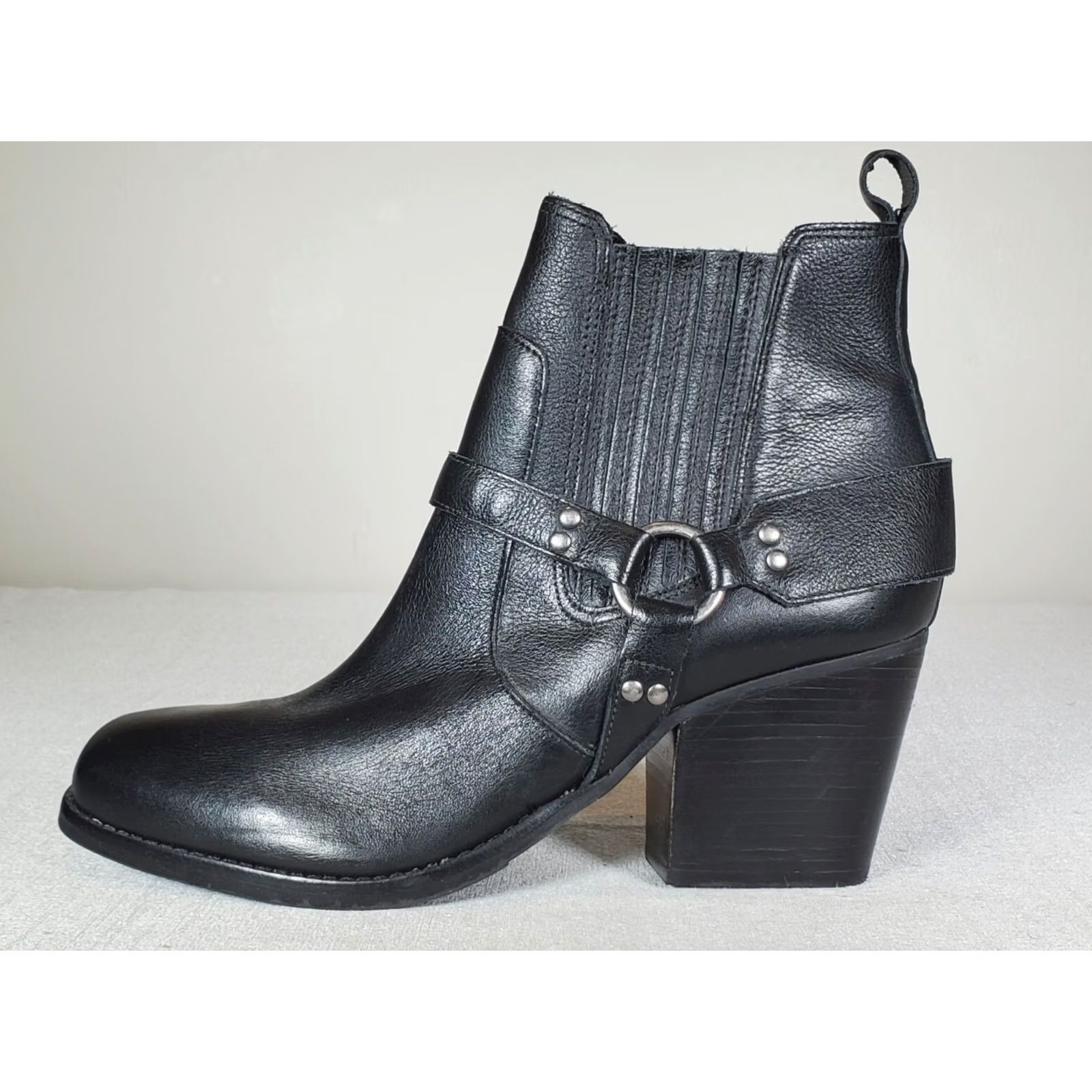 Matisse VINTAGE Matisse Jasmin Square Toe Ankle Boots Black Leather Harness Women's US 10 New Size US 10 / IT 40 - 5 Thumbnail