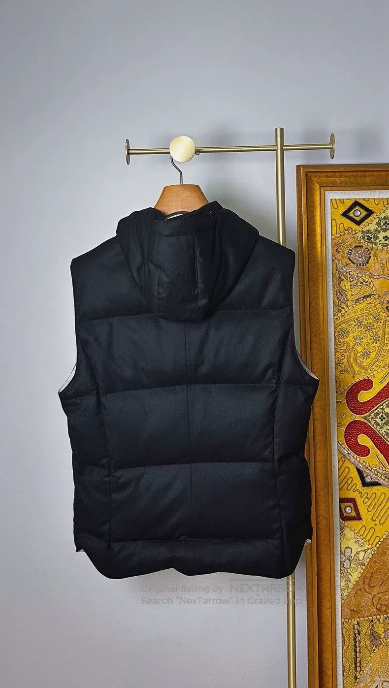 Brunello Cucinelli Brunello Cucinelli Black wool hooded down vest Size US L / EU 52-54 / 3 - 5 Thumbnail