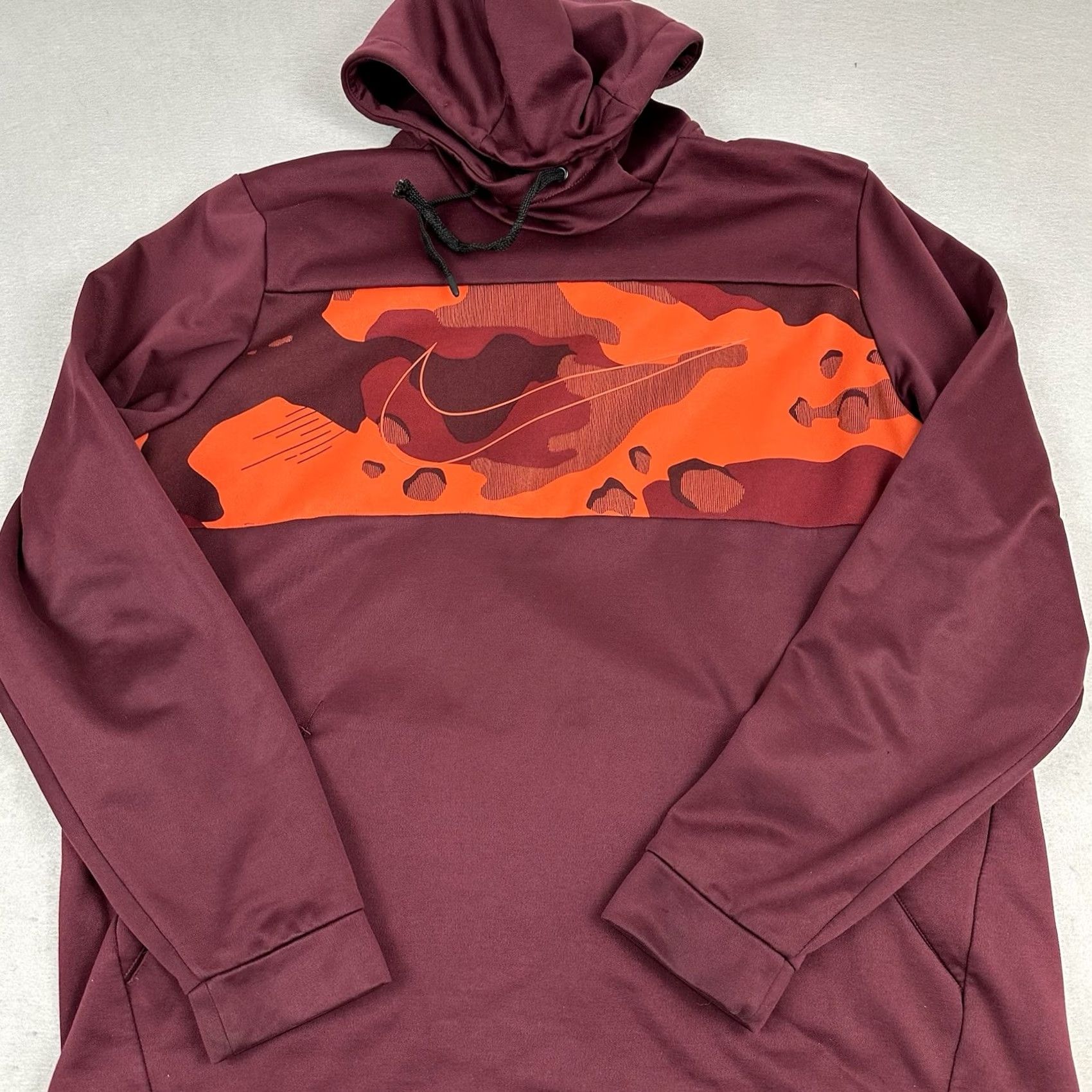 Nike Nike Hoodie Mens XL Burgundy Camo Print Pullover Training BV2778 Kangaroo Pocket Size US XL / EU 56 / 4 - 2 Thumbnail