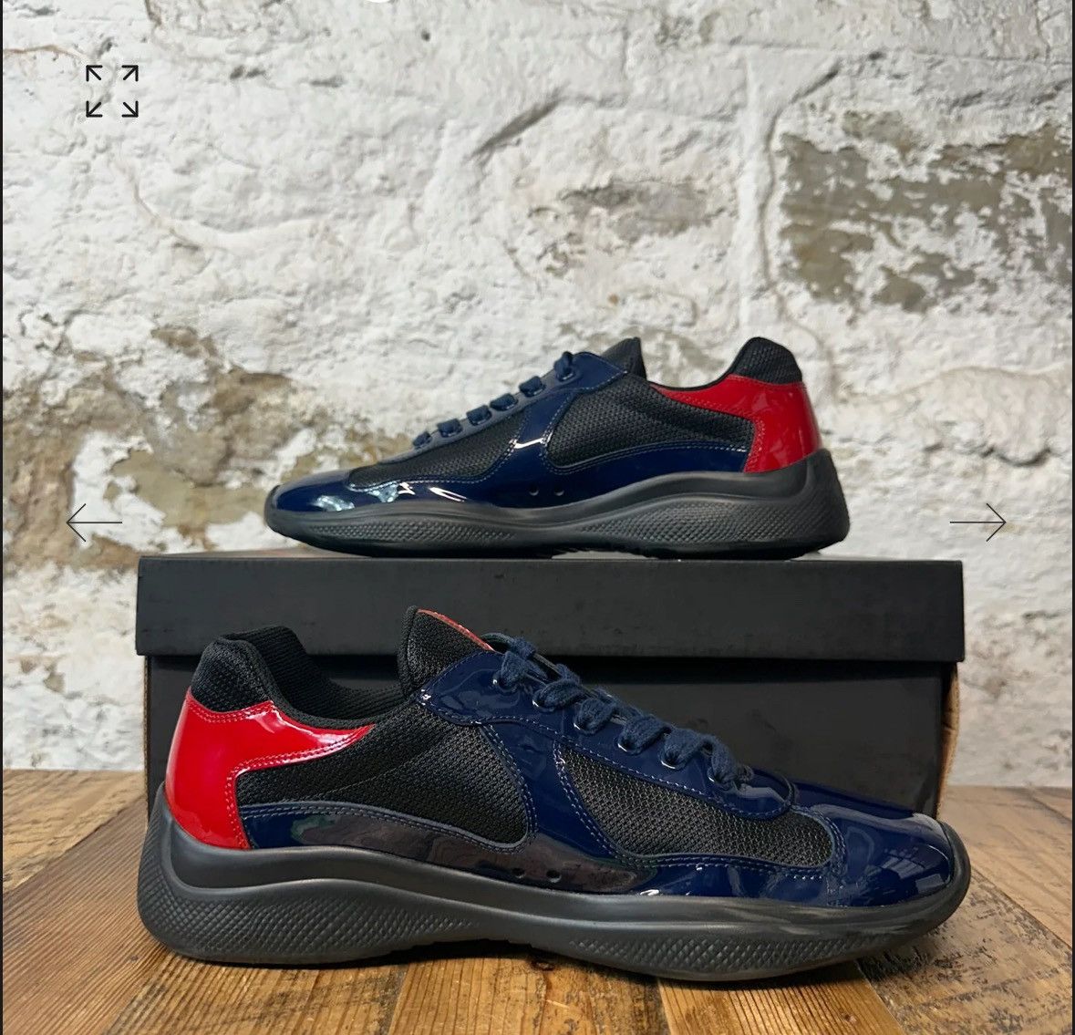Prada Prada Americas Cup Navy Red Patent Black Sneaker Sz 8 Size US 8 / EU 41 - 5 Thumbnail