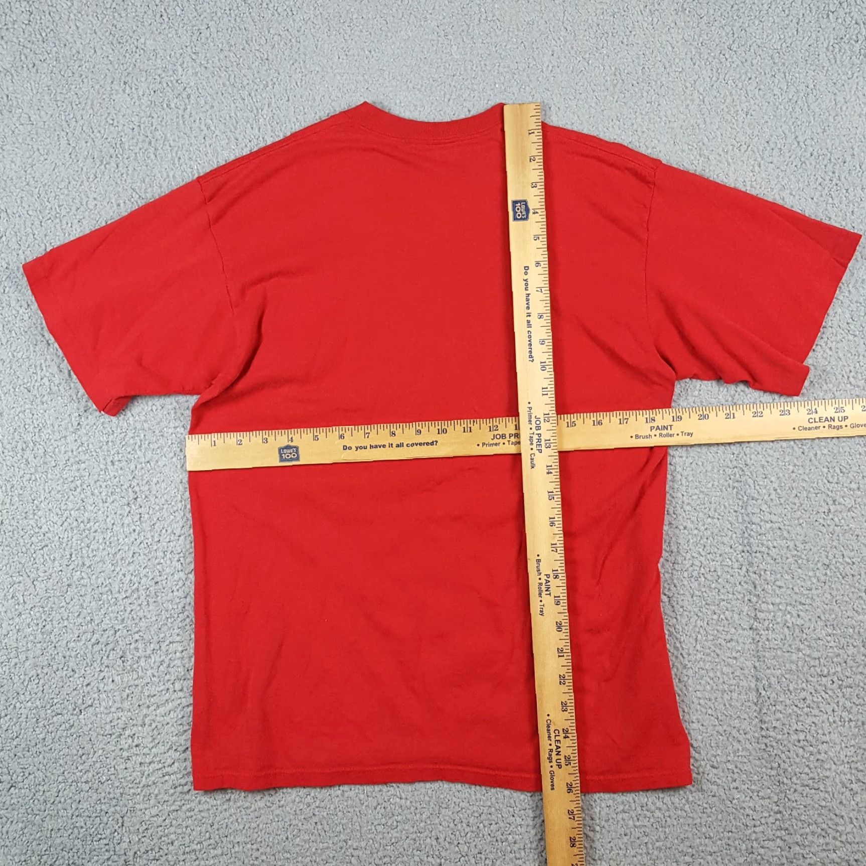 Vintage VINTAGE 80s Men's Red Cotton Graphic T-Shirt Short Sleeve Crew Neck Band Grunge Skater Y2K Summer Small Size US S / EU 44-46 / 1 - 7 Thumbnail