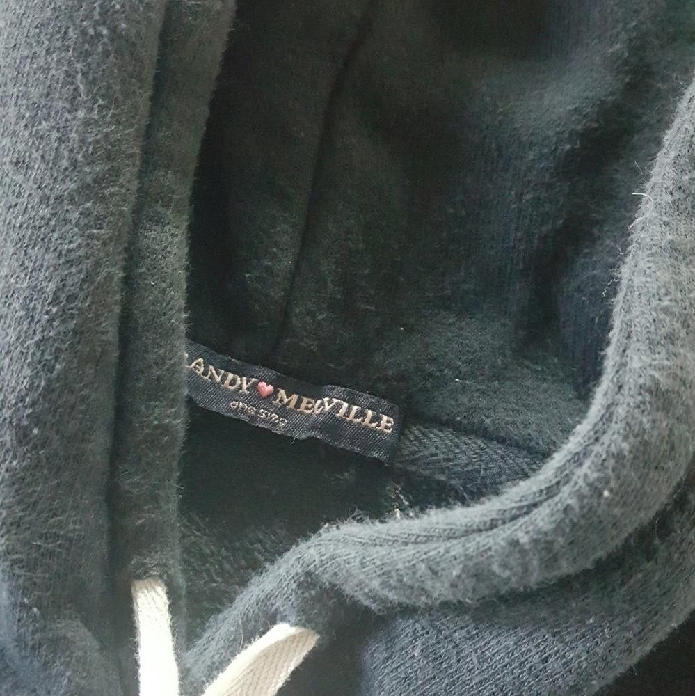 Designer Black Brandy Melville Hoodie Long Sleeve Size ONE SIZE - 3 Thumbnail
