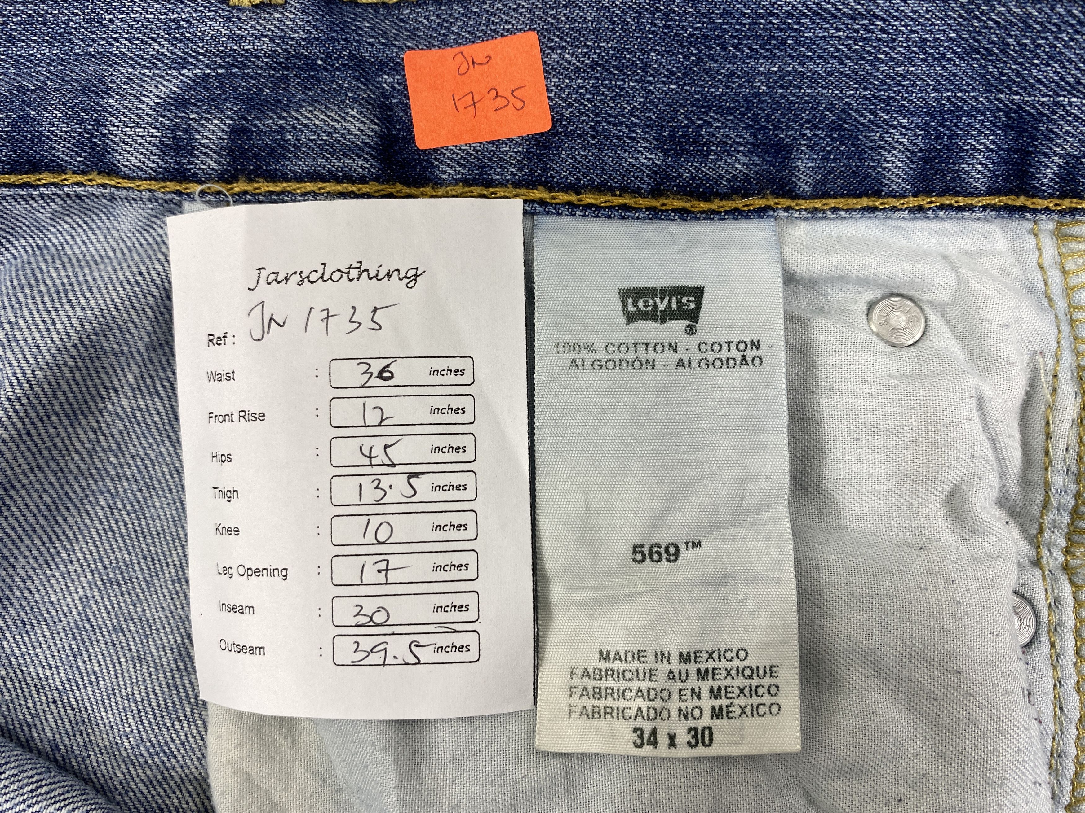 Levi's Blue Wash Vintage Levi's 569 Jeans 36x30 Denim JN1735 Size US 36 / EU 52 - 8 Thumbnail