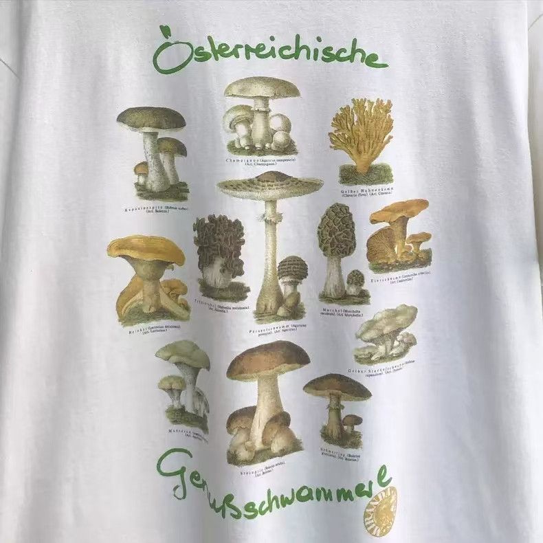 Vintage White Washed Vintage Mushroom Print T-Shirt Size US M / EU 48-50 / 2 - 2 Thumbnail