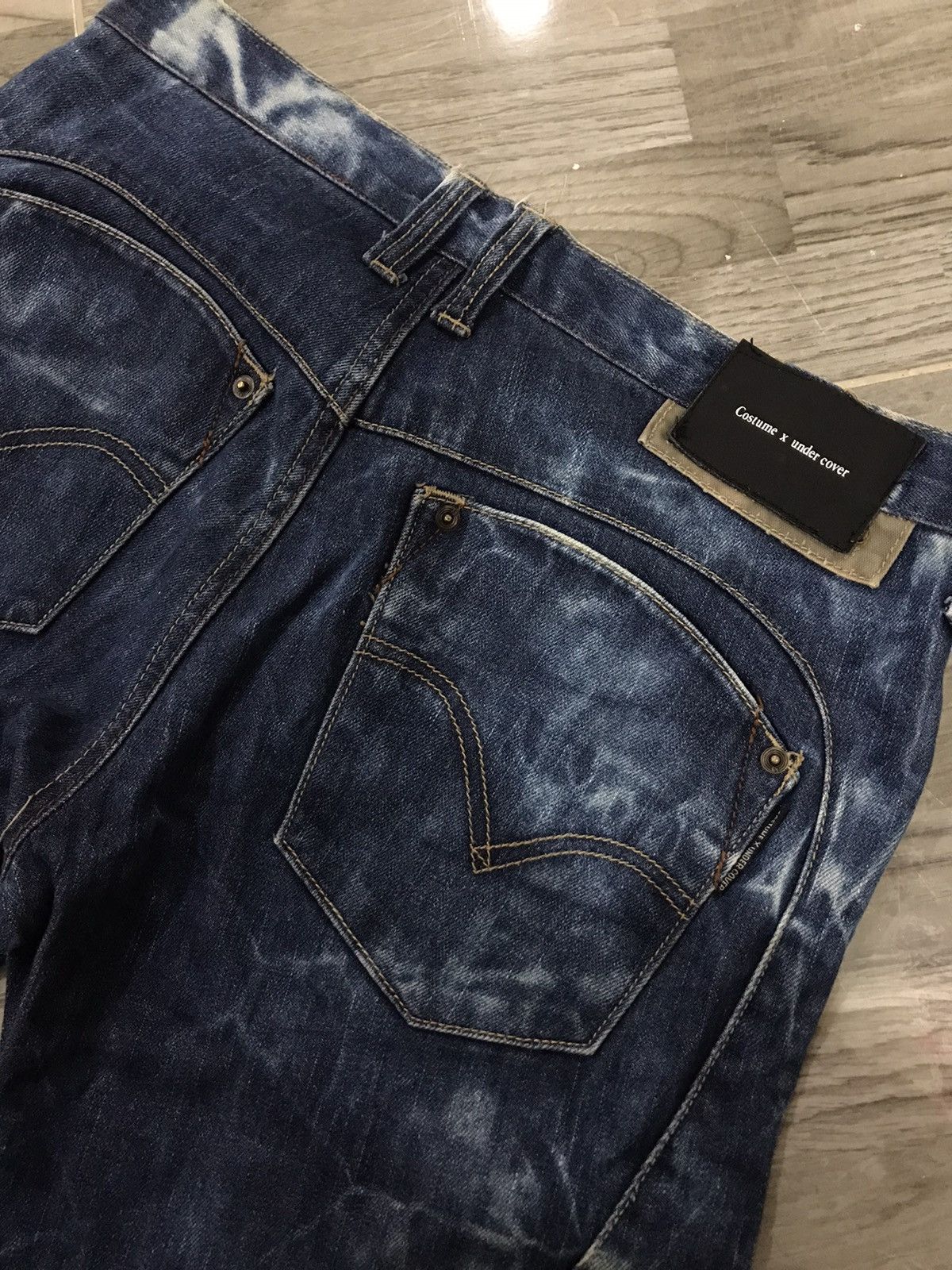 Undercover Japanese Costume x Undercover AcidWash Navy Blue Denim Pants Size US 33 - 4 Thumbnail