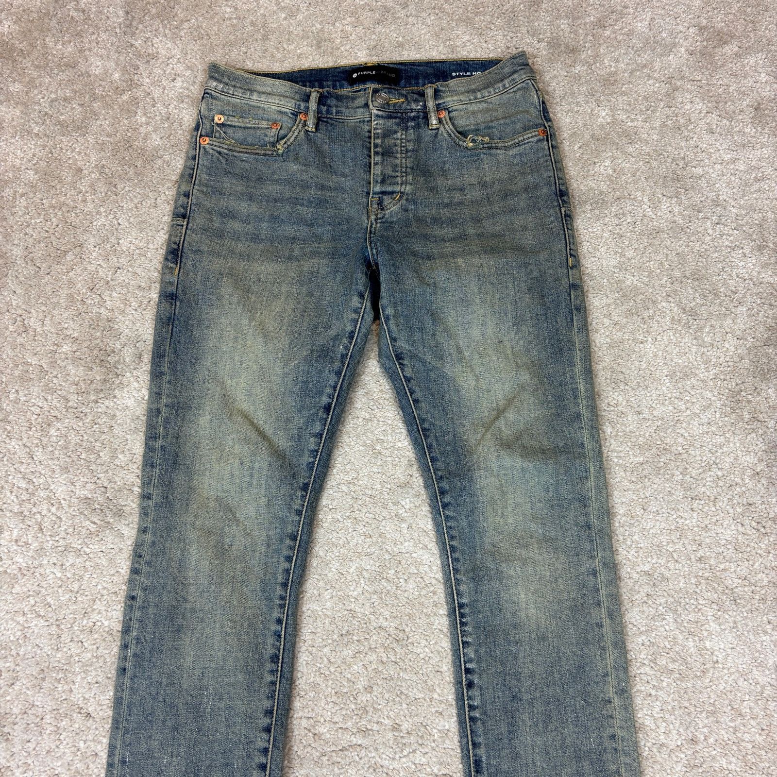 Purple Purple Brand P001 Low Rise Skinny Denim Jeans Men's 29x33 Size US 29 - 2 Thumbnail