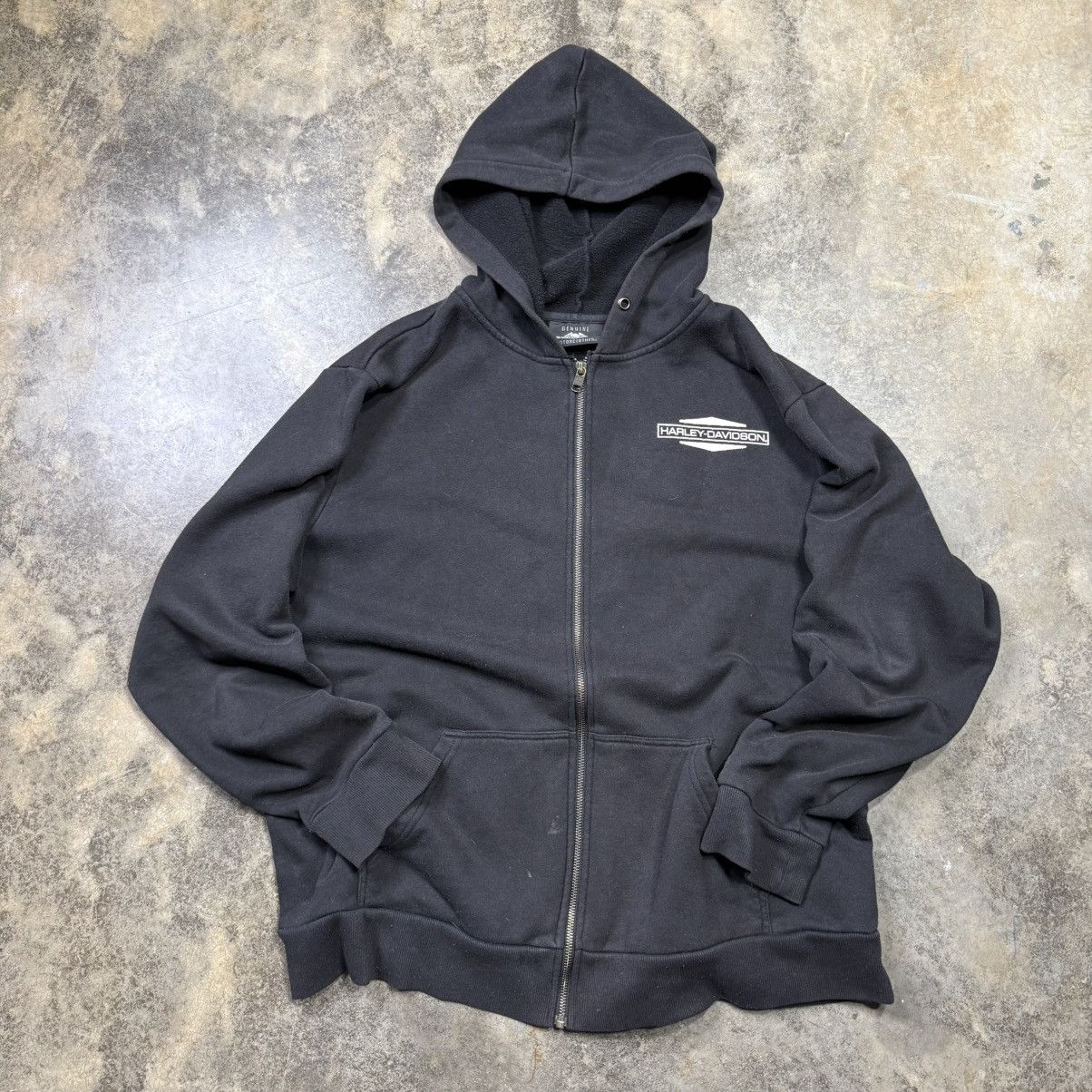 Harley Davidson vintage black harley davidson zip up biker baggy hoodie Size US XL / EU 56 / 4 - 4 Thumbnail