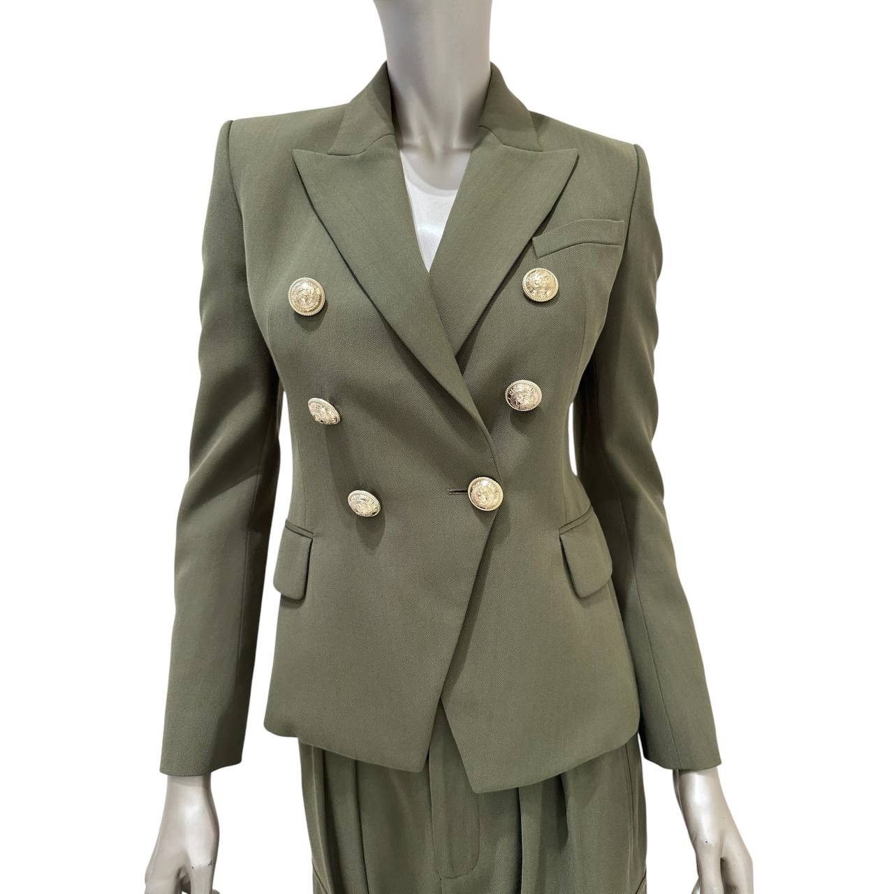 Balmain Balmain Green Twill Suit - EU 36 (S) Size XS / US 0-2 / IT 36-38 - 5 Thumbnail