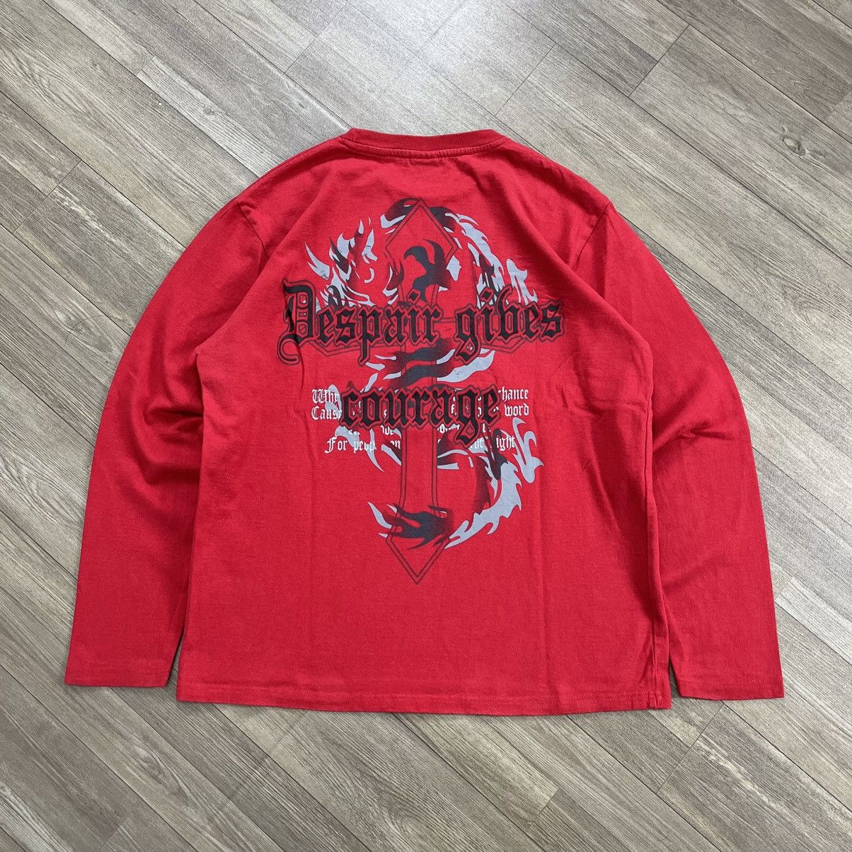 20471120 2000s Beaumere Cross Tribal Grunge Y2K Lgb Style LongSleeve Size US M / EU 48-50 / 2 - 1 Thumbnail