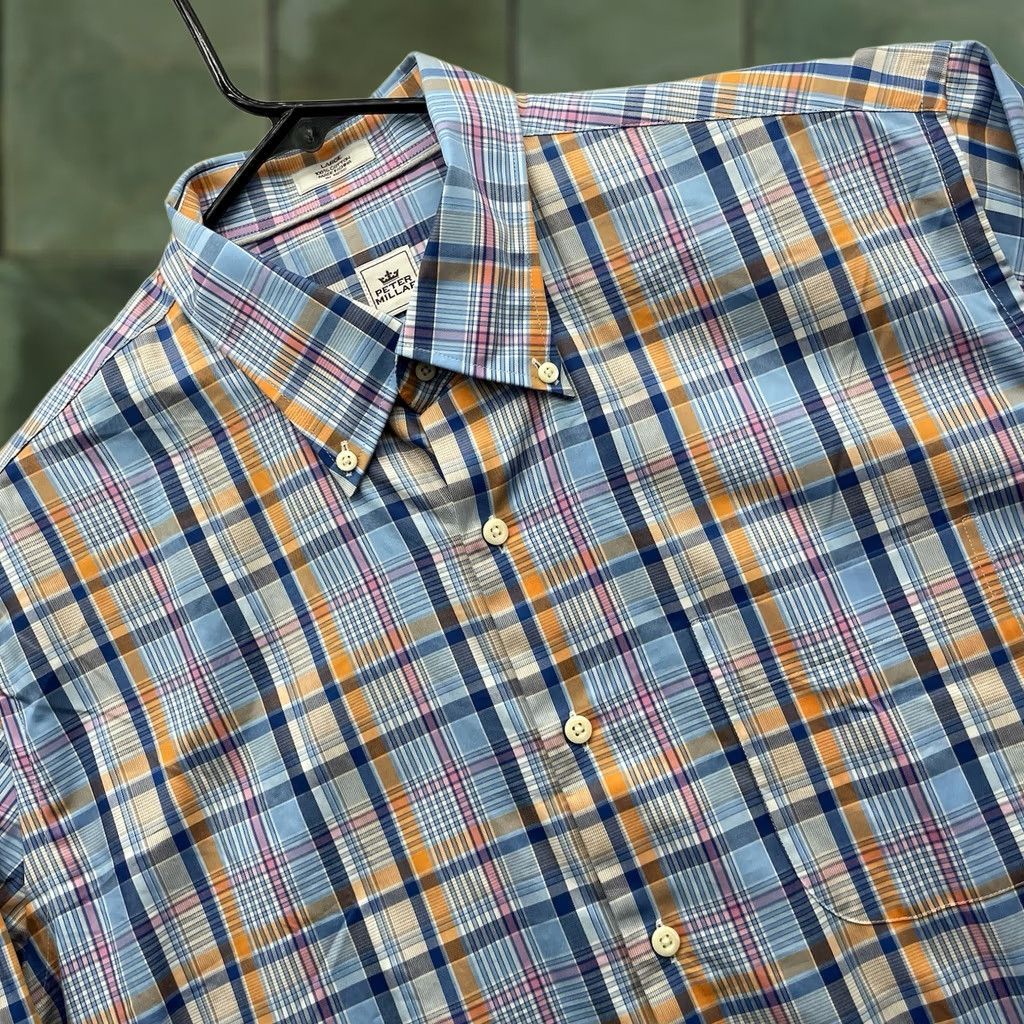 Peter Millar Peter Millar Shirt Mens L Multicolor Plaid Cotton Button-Up Preppy Casual Business Size US L / EU 52-54 / 3 - 1 Thumbnail
