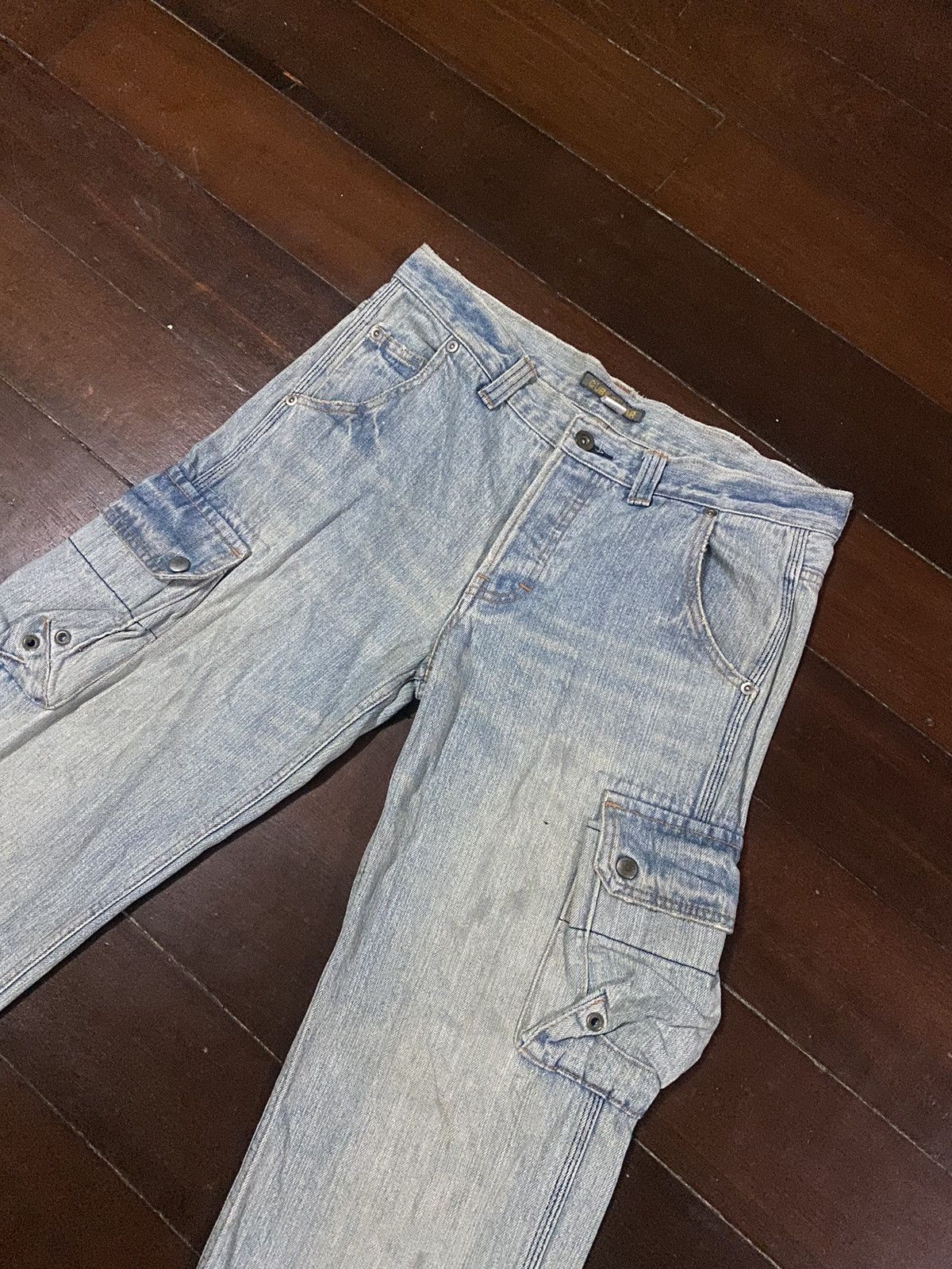 Japanese Brand FIRE 🔥 CUBE SUGAR CARGO MULTI POCKETS FLARE JEANS Size US 34 / EU 50 - 10 Thumbnail