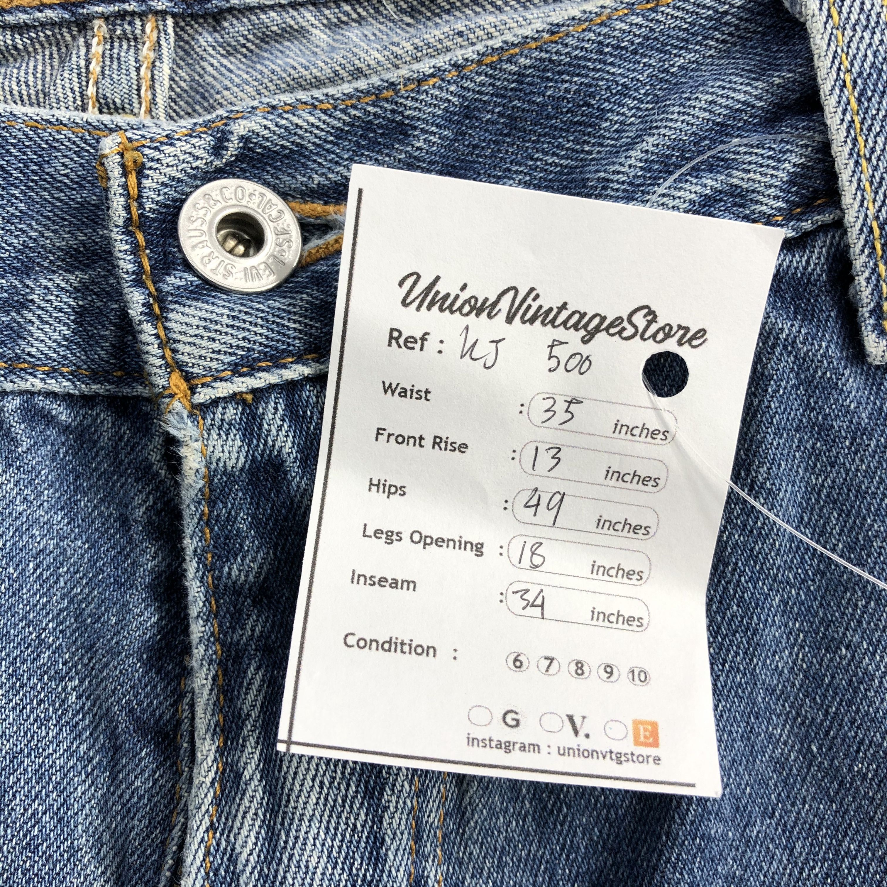 Levi's Vintage 90s Levi's 595 Jeans Faded Blue Denim KJ500 Size US 34 / EU 50 - 13 Thumbnail