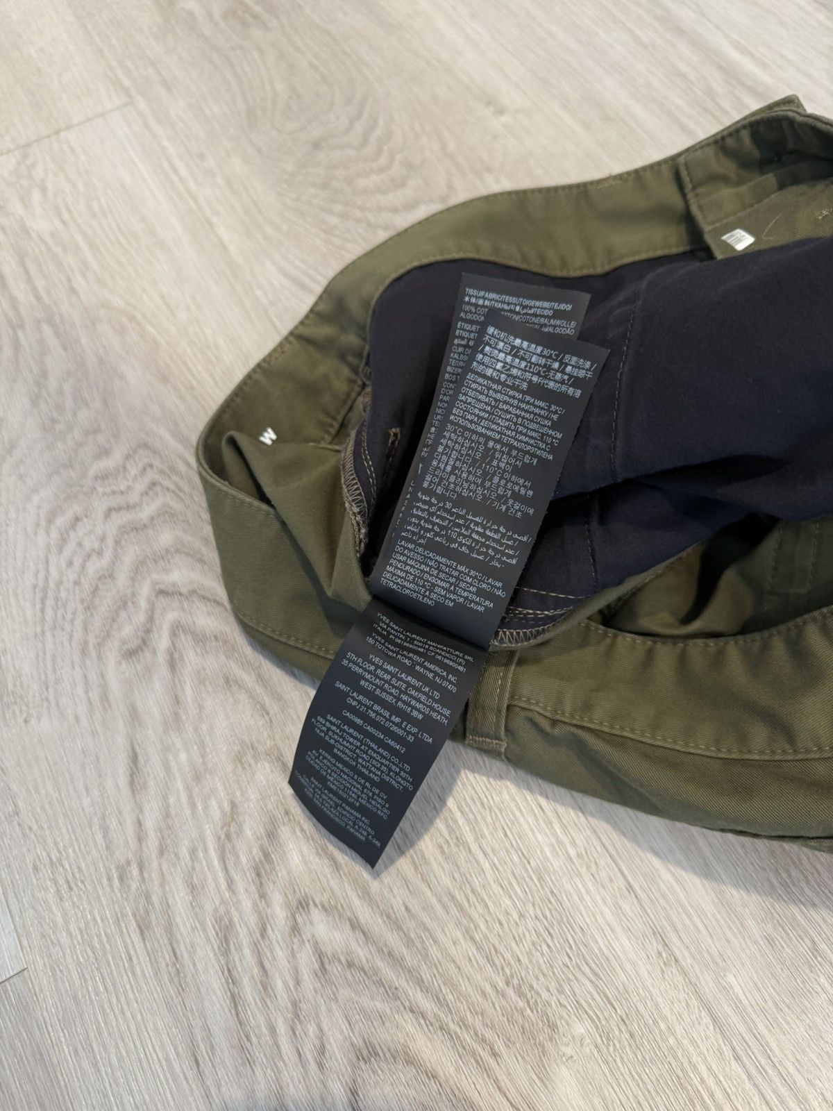 Saint Laurent Paris s/s 2024 olive denim cut pants!! Size US 32 / EU 48 - 9 Thumbnail