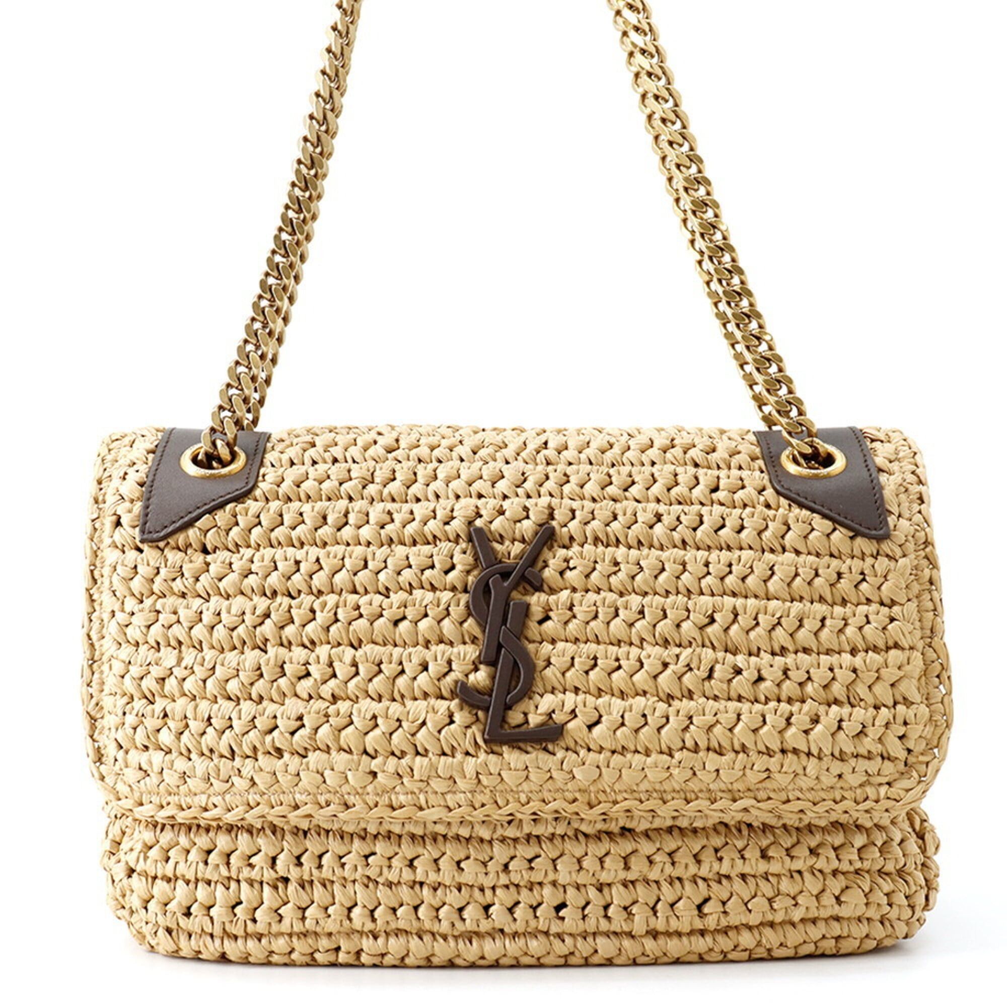 Yves Saint Laurent Yves Saint Laurent Saint Laurent Paris Chain Shoulder Bag Niki Raffia Leather 620329 SAINT LAURENT PARIS Handbag Size ONE SIZE - 1 Thumbnail