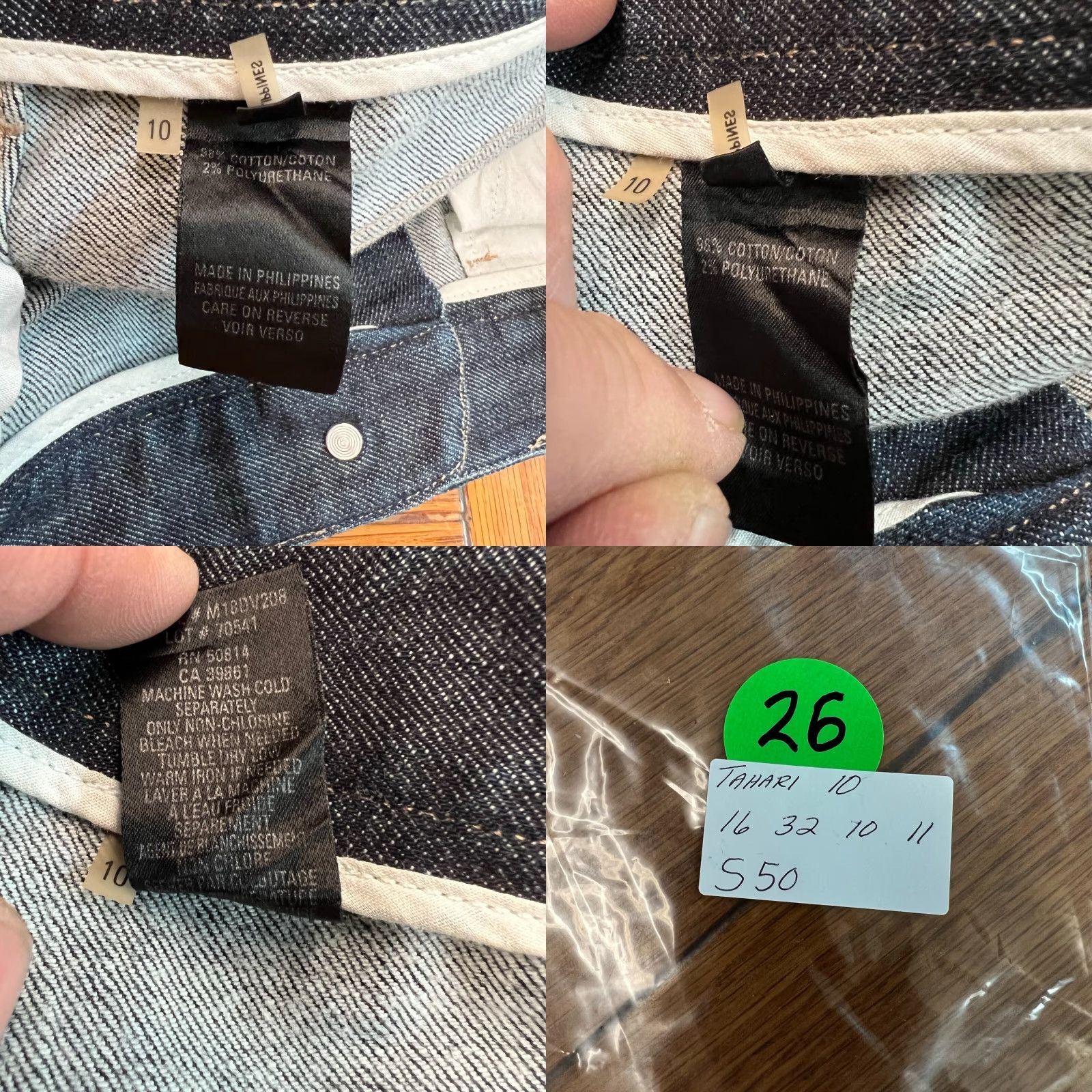 Vintage Tahari Jeans Flared Leg Stretch Blue 32x32 10 Women Denim Cotton Blend Zipper Mid Rise Classic Bootcut Size 10 Size 32" / US 10 / IT 46 - 8 Thumbnail