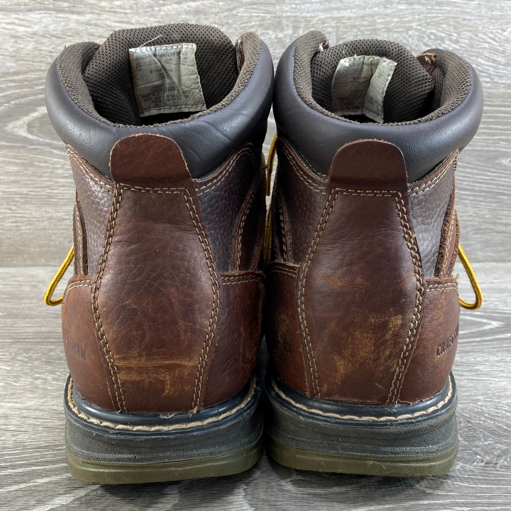 Vintage Craftsman Mens 11 W Work Boots Krypt Safety Toe Waterproof Brown Leather Lace Up Boots Mens 11 Brown Leather Waterproof Safety Toe Krypt Work Boots Size US 11 / EU 44 - 6 Thumbnail
