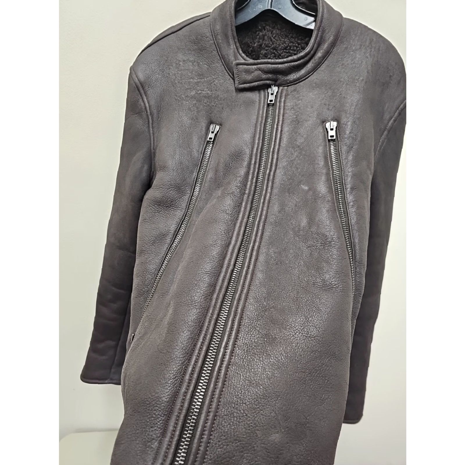 Maison Margiela Maison Margiela Jacket Coat Men L Brown Lambskin Leather 5 Zip Moto Shearling Leather Zip Size US L / EU 52-54 / 3 - 2 Thumbnail