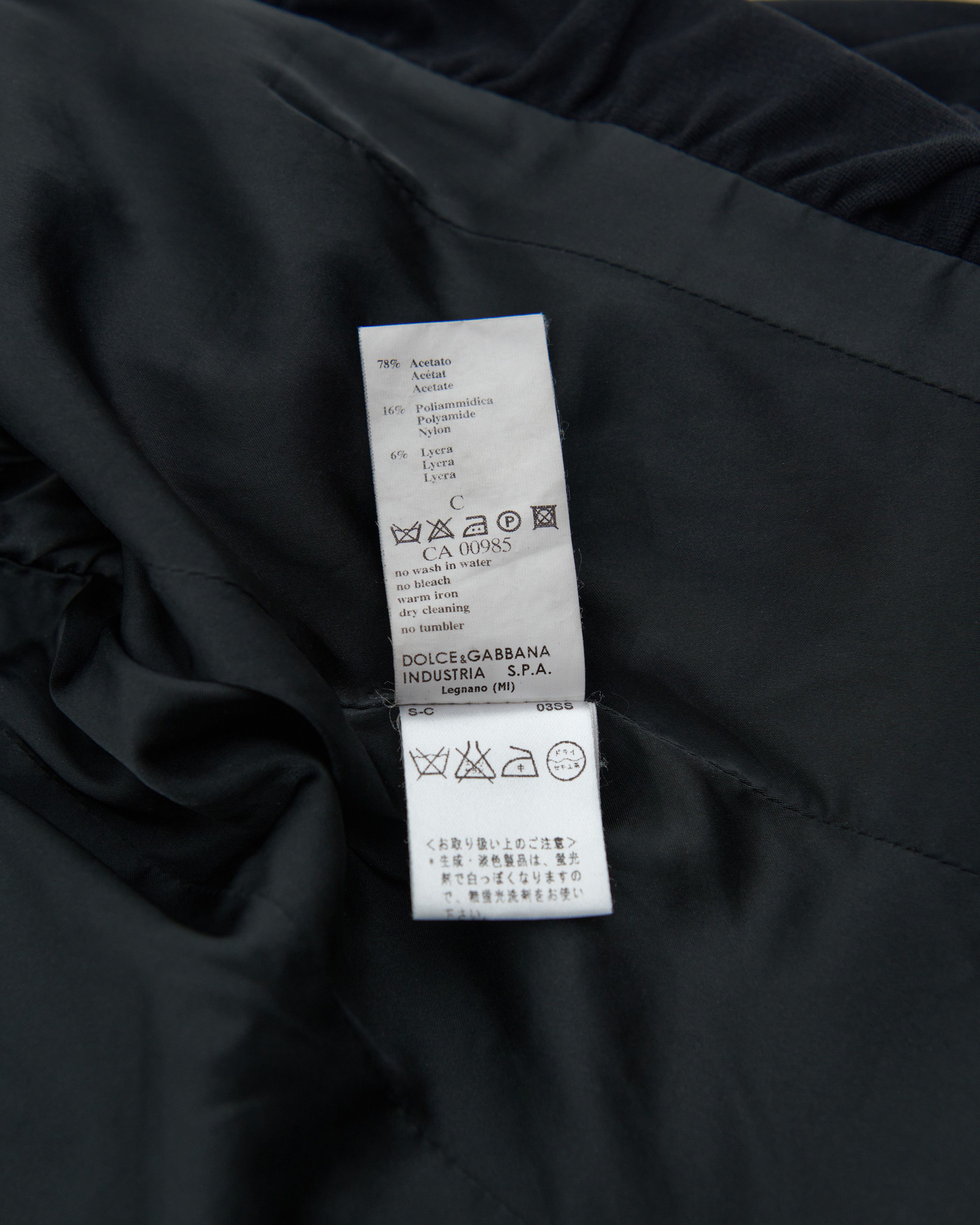 Dolce & Gabbana S/S 2003 Black ruched jacket Size M / US 6-8 / IT 42-44 - 10 Thumbnail
