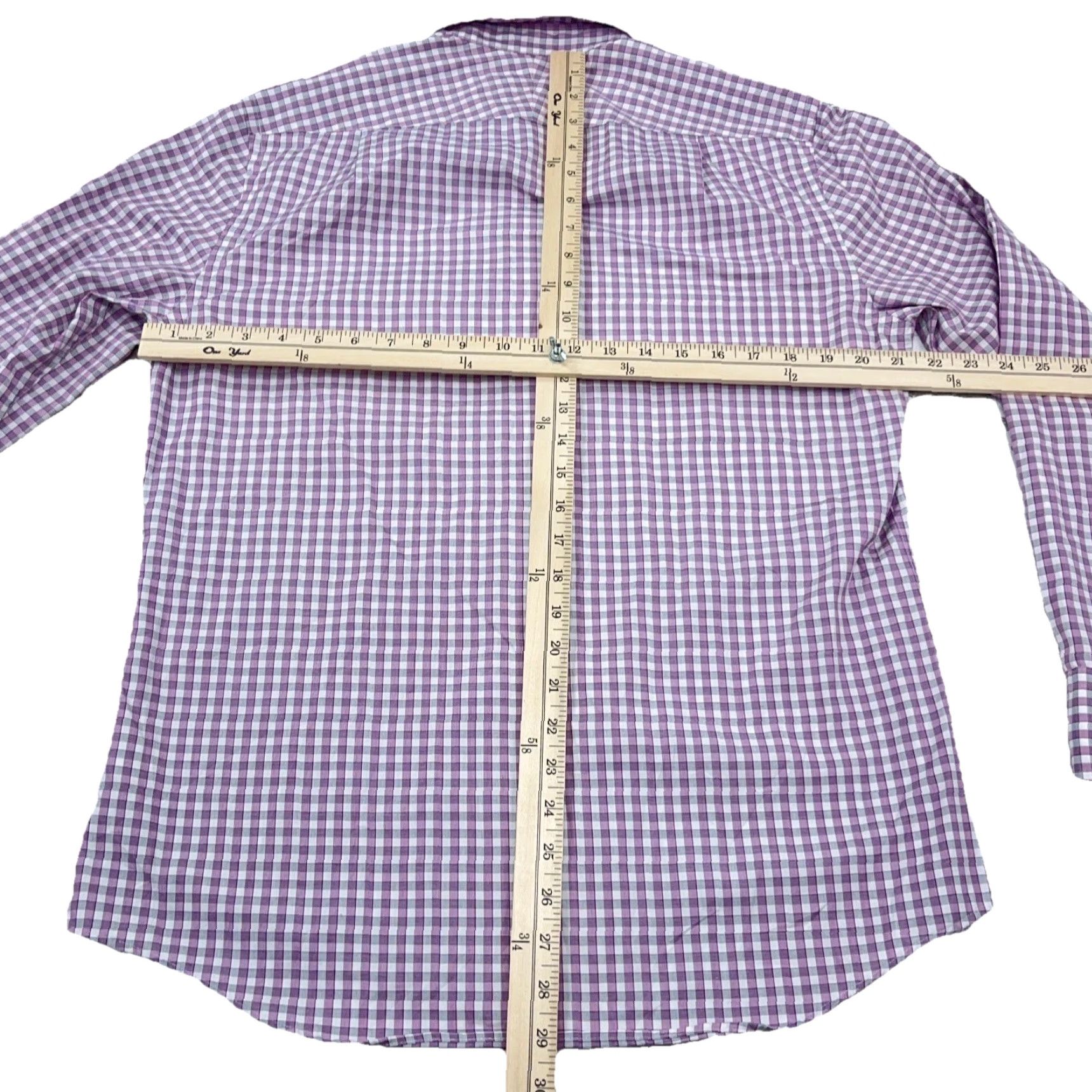 Charles Tyrwhitt Charles Tyrwhitt Shirt Men Medium Pink Slim Fit Button Up Dress Poplin Gingham Size 40R - 6 Thumbnail