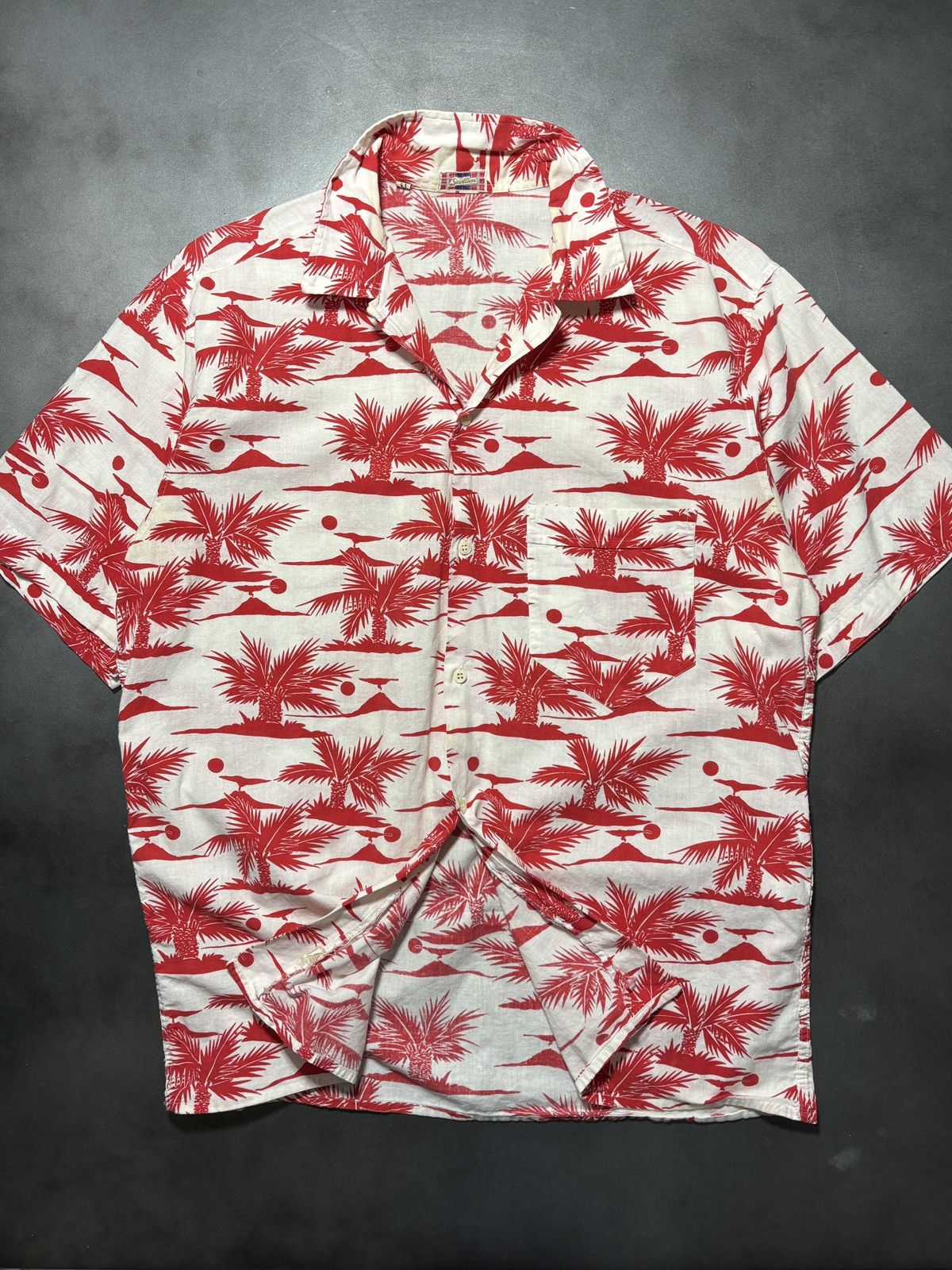 Vintage True Vintage Cotton Hawaiian Shirt Light Boxy Camp Print 41 Size US M / EU 48-50 / 2 - 12 Thumbnail