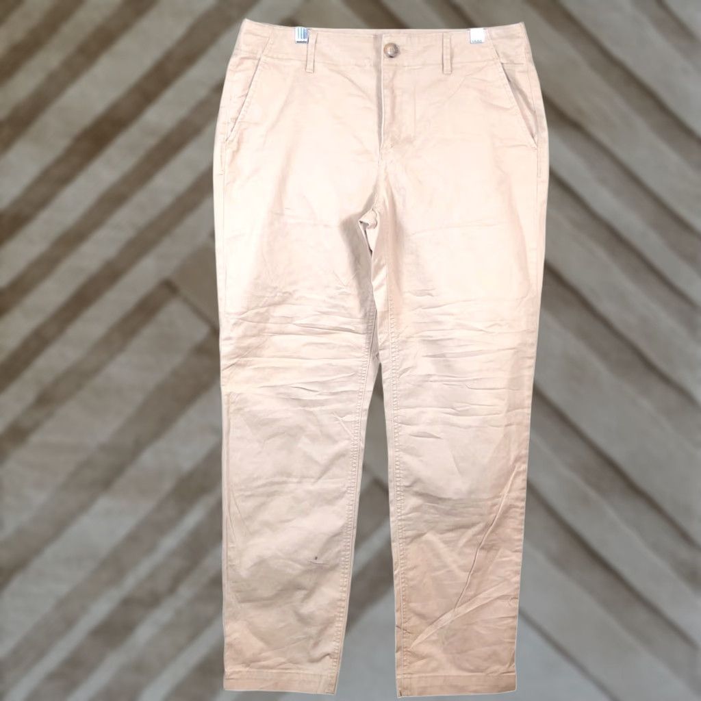 Loft LOFT Pants Tan Mid Rise The Slim Straight Ankle Leg Stretch 6 Tall Womens Casual Workwear Shirt? Size 24" / US 00 / IT 34 - 1 Thumbnail