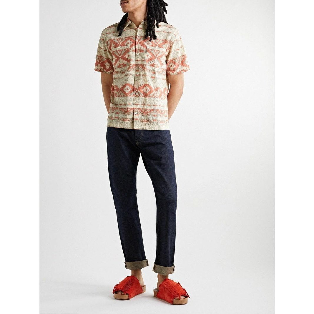 RRL Ralph Lauren RRL Trade Blanket Printed Cotton Seersucker Shirt size L Size US L / EU 52-54 / 3 - 1 Thumbnail