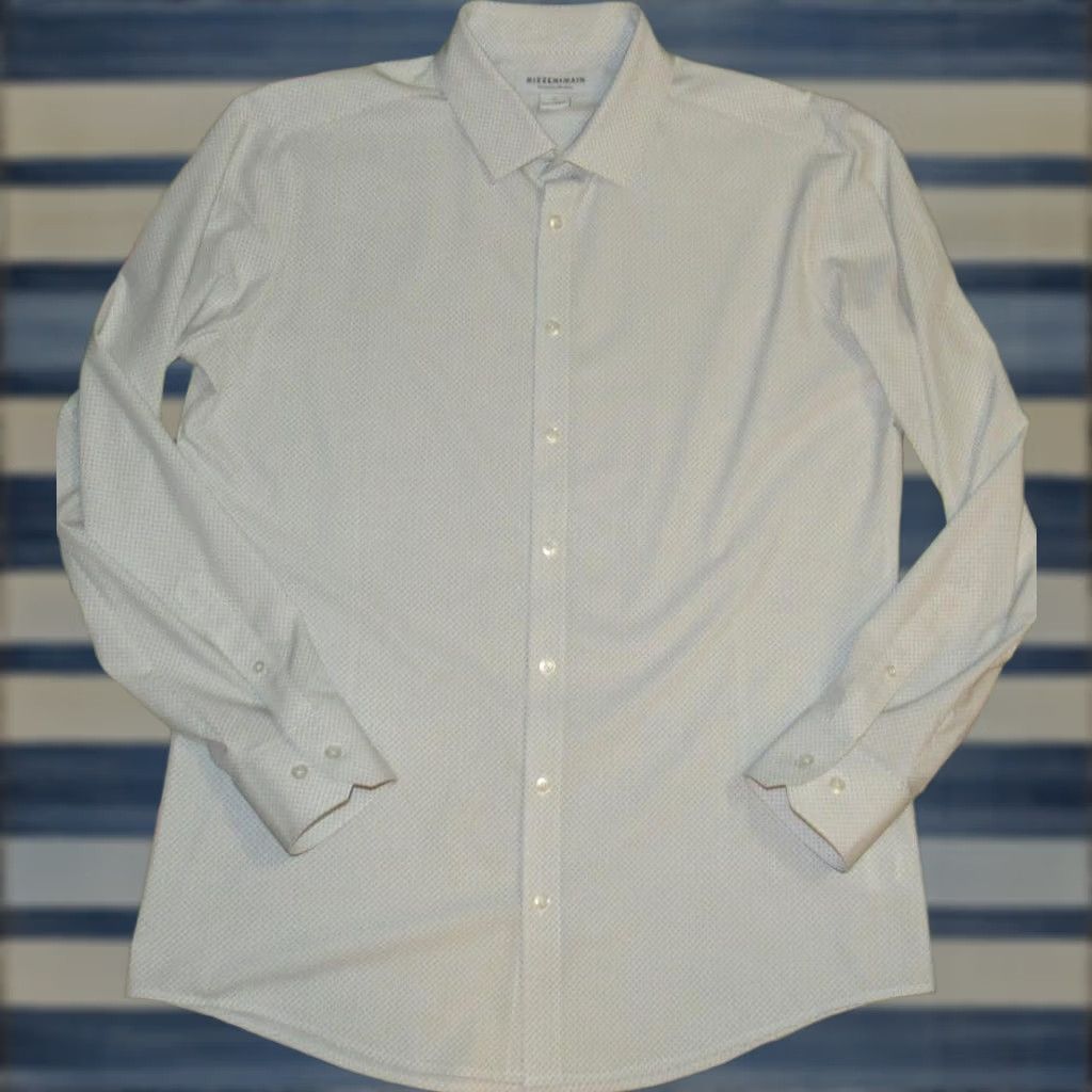 Mizzen+Main Mizzen+Main White Printed Long Sleeve Button Down Shirt Trim Large Mens XS-XL Size US L / EU 52-54 / 3 - 1 Thumbnail