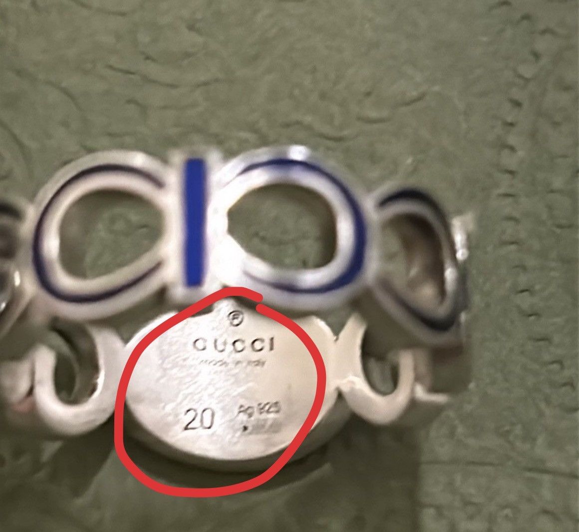 Gucci Gucci Unisex Sterling Silver Interlocking GG Logo Ring Size ONE SIZE - 9 Thumbnail