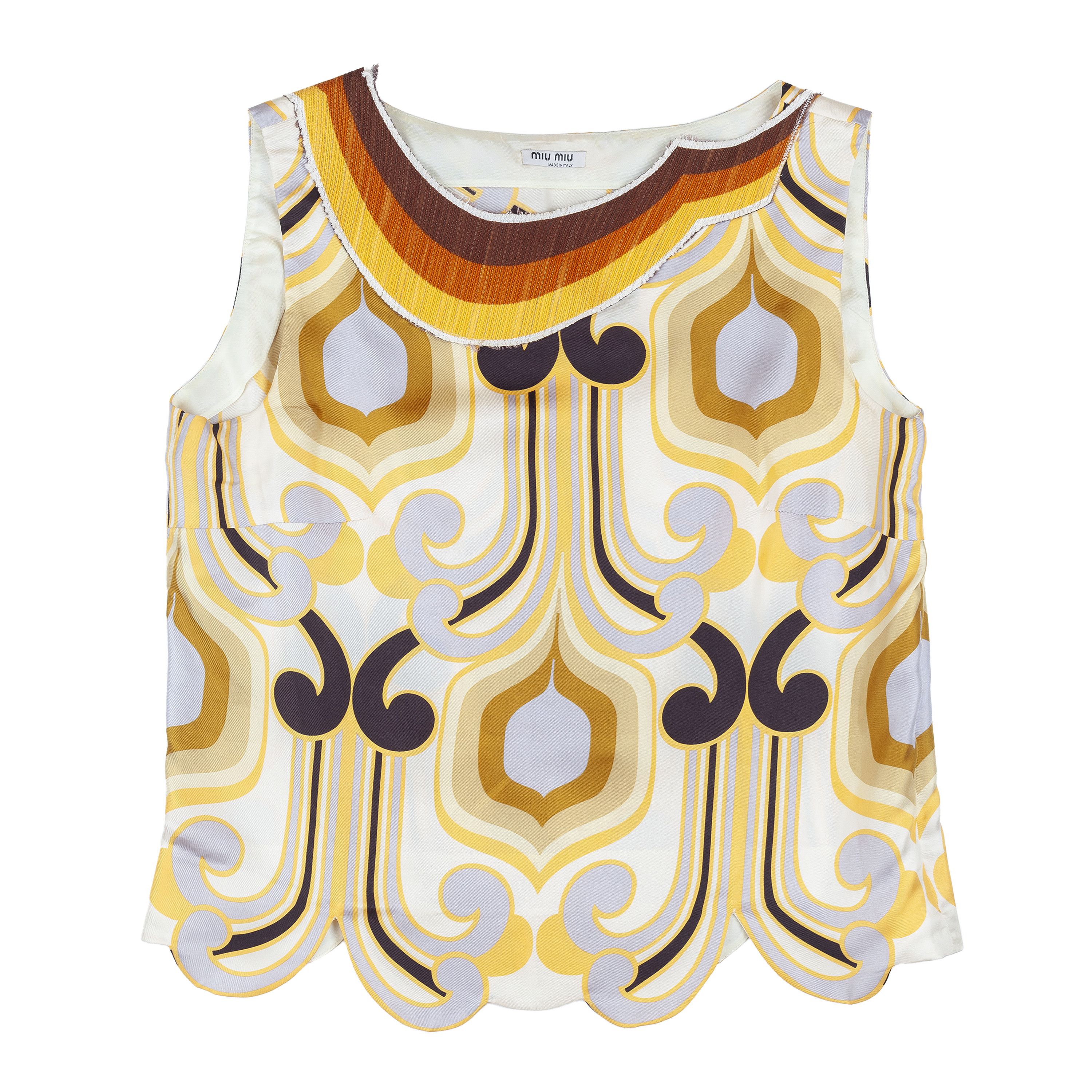 Miu Miu MIU MIU S/S 2005 Babydoll Silk Top (L) Size L / US 10 / IT 46 - 1 Thumbnail