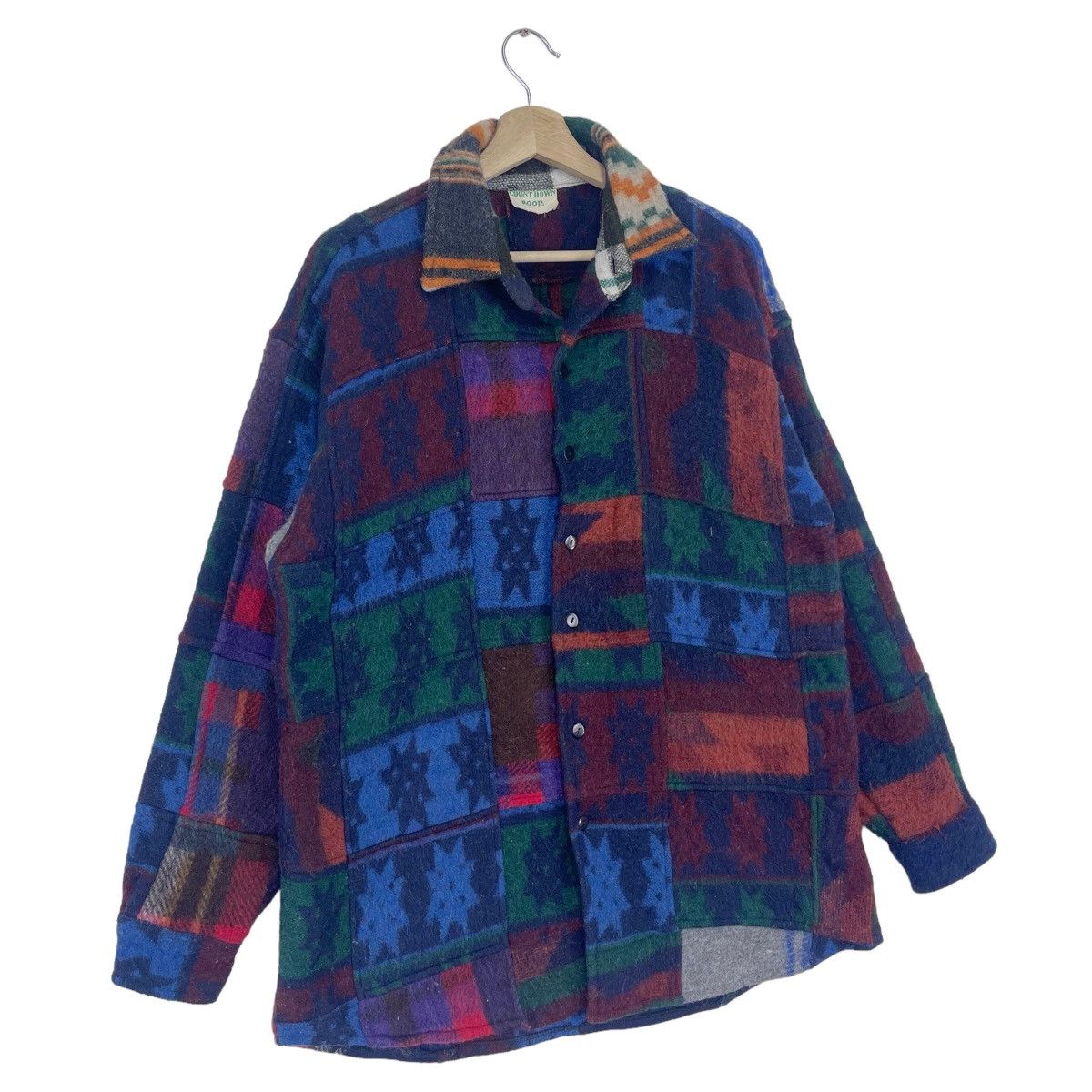 Vintage 70’s Count Dowm Roots Wool Patchwork Plaid Jacket Size US L / EU 52-54 / 3 - 6 Thumbnail