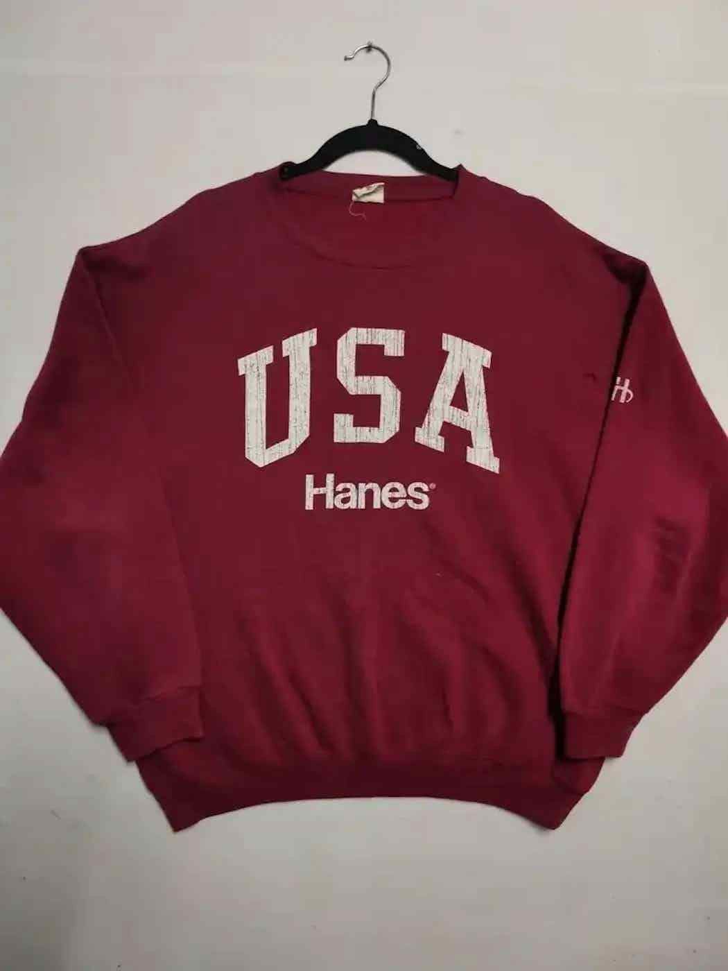 Hanes Vintage USA Hanes Big Logo Sweatshirt Size US XXL / EU 58 / 5 - 1 Thumbnail