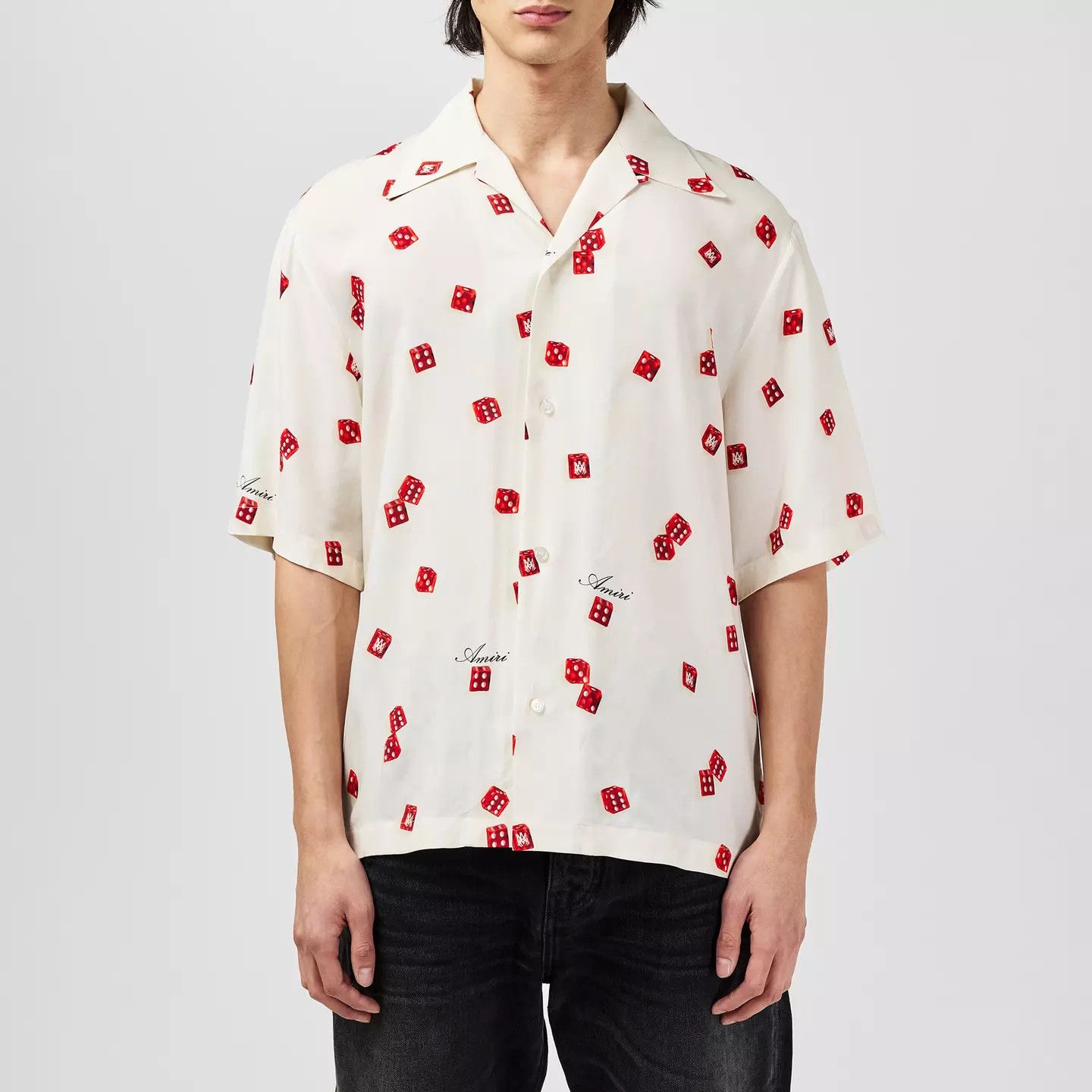 Amiri o1g2r1mq0426 Dice Bowling Shirt in Alabaster Size US M / EU 48-50 / 2 - 3 Thumbnail