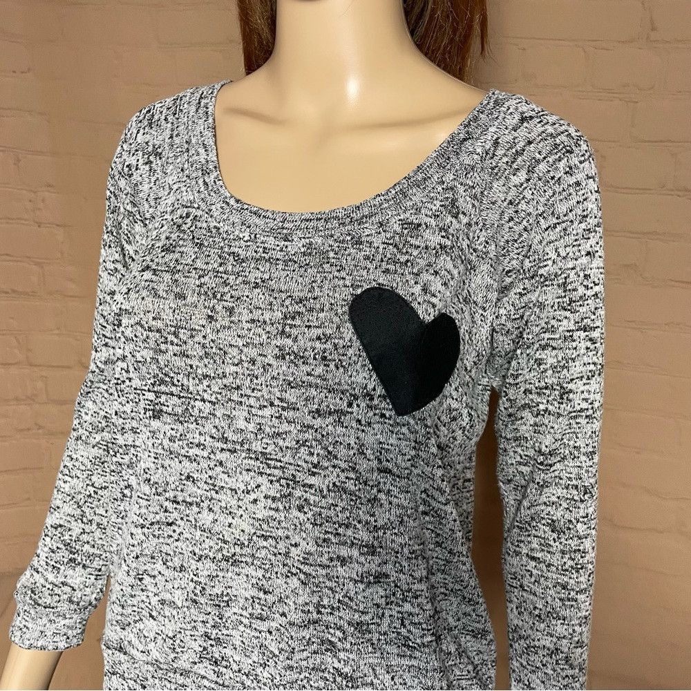 Other Jet John Eshaya Leather Heart Back Zipper Sweatshirt Top Si Size S / US 4 / IT 40 - 2 Thumbnail