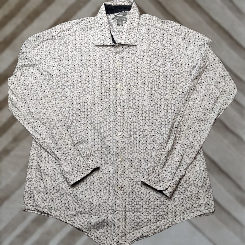 Vintage PAULO SOLARI Men 2XL Performance Stretch Modern Fit Geometric Print Shirt Size US XXL / EU 58 / 5 - 1 Thumbnail