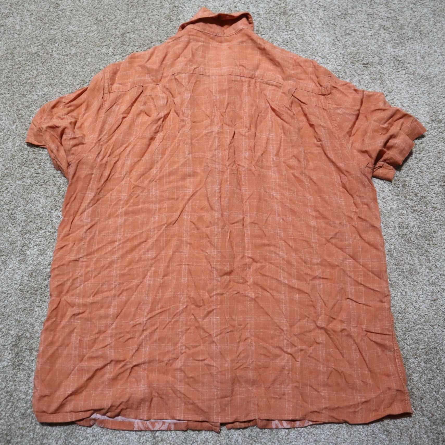 Vintage Saddlebred Shirt Men XL Orange Plaid Short Sleeve Button-Up Front Pocketed Easy Care Size US XL / EU 56 / 4 - 8 Thumbnail