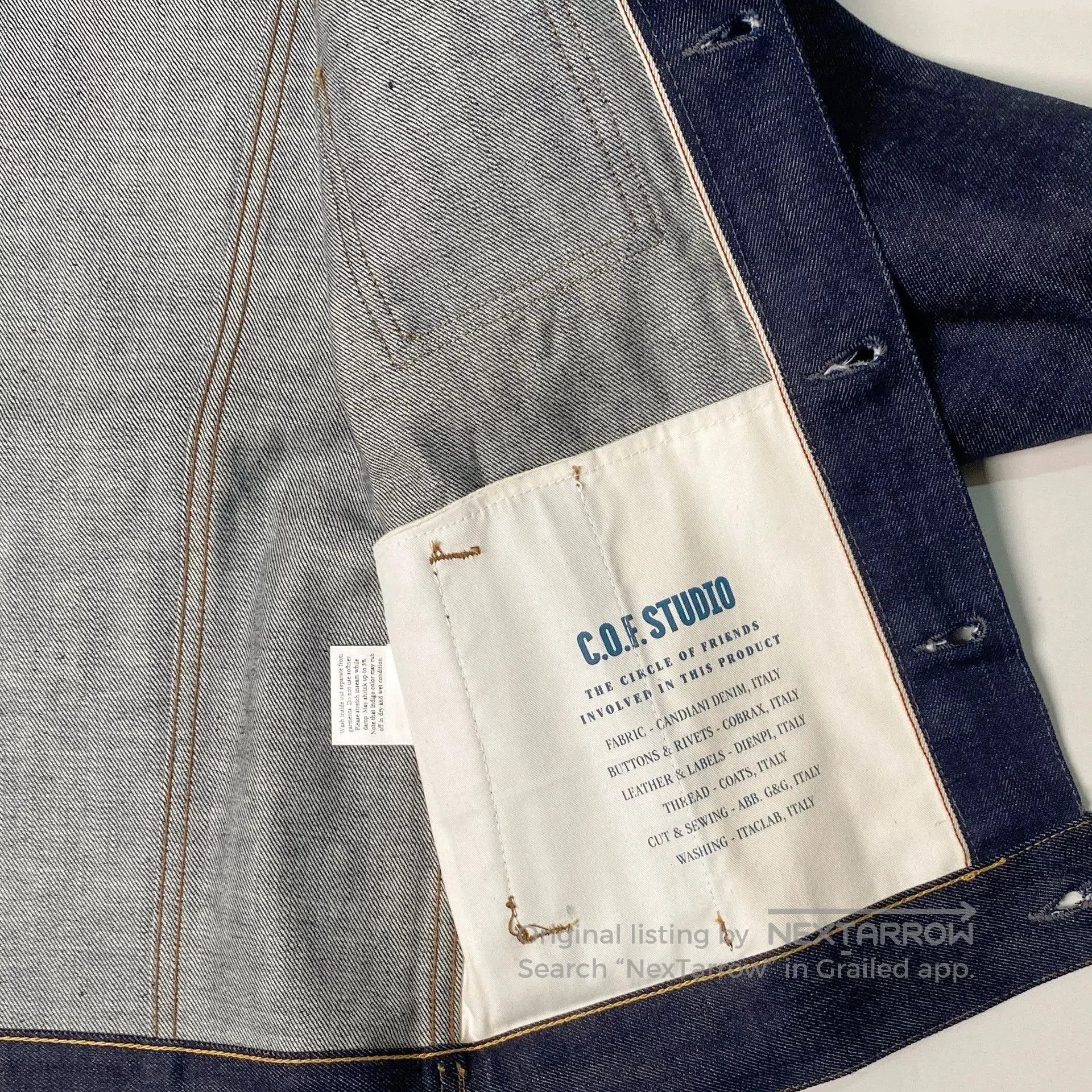 Other Italian C O F Original Selvedge Denim Jacket. Size US S / EU 44-46 / 1 - 7 Thumbnail
