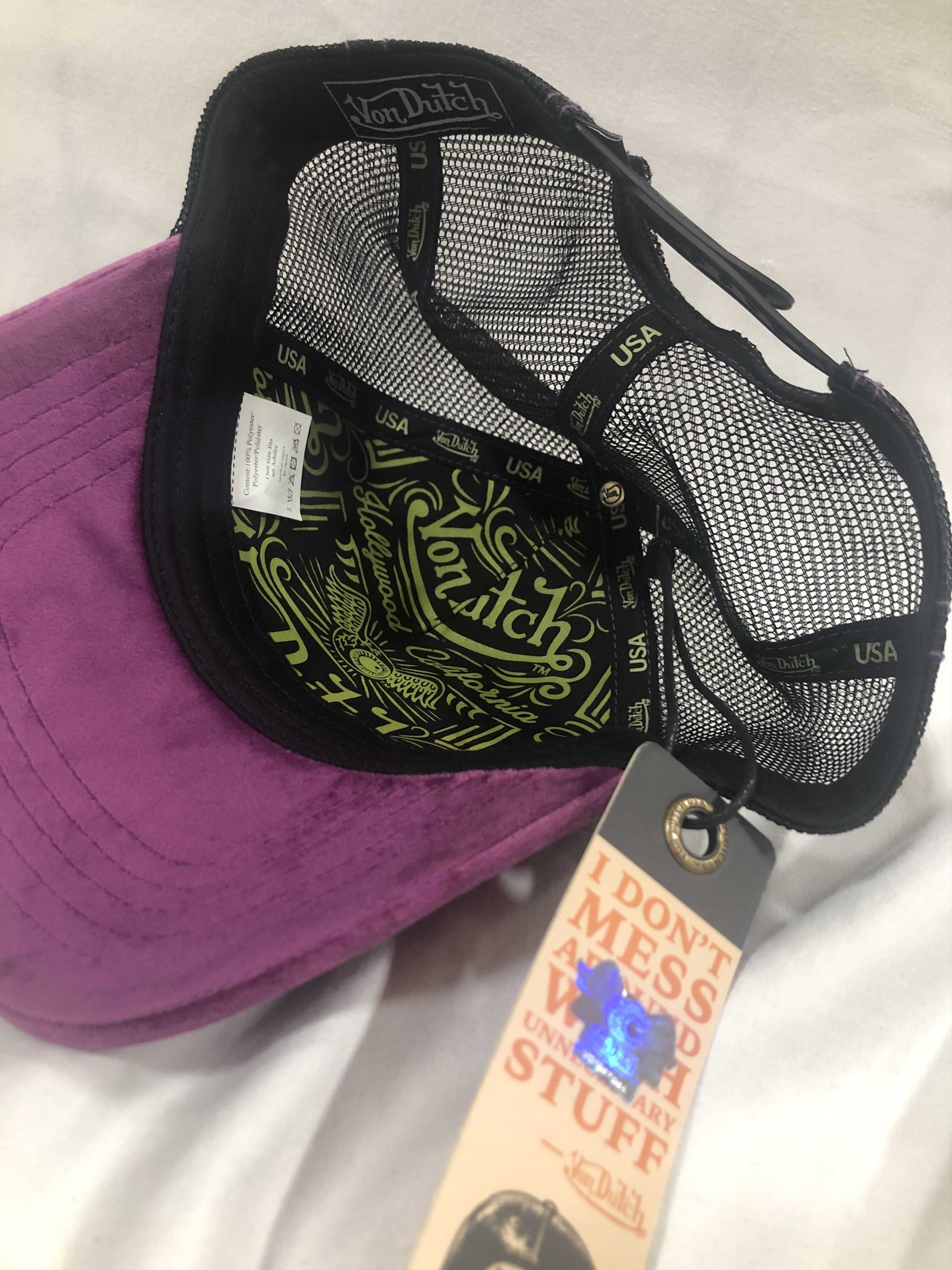 Von Dutch Von Dutch Purple Suede Hat (VH13) Size ONE SIZE - 3 Thumbnail